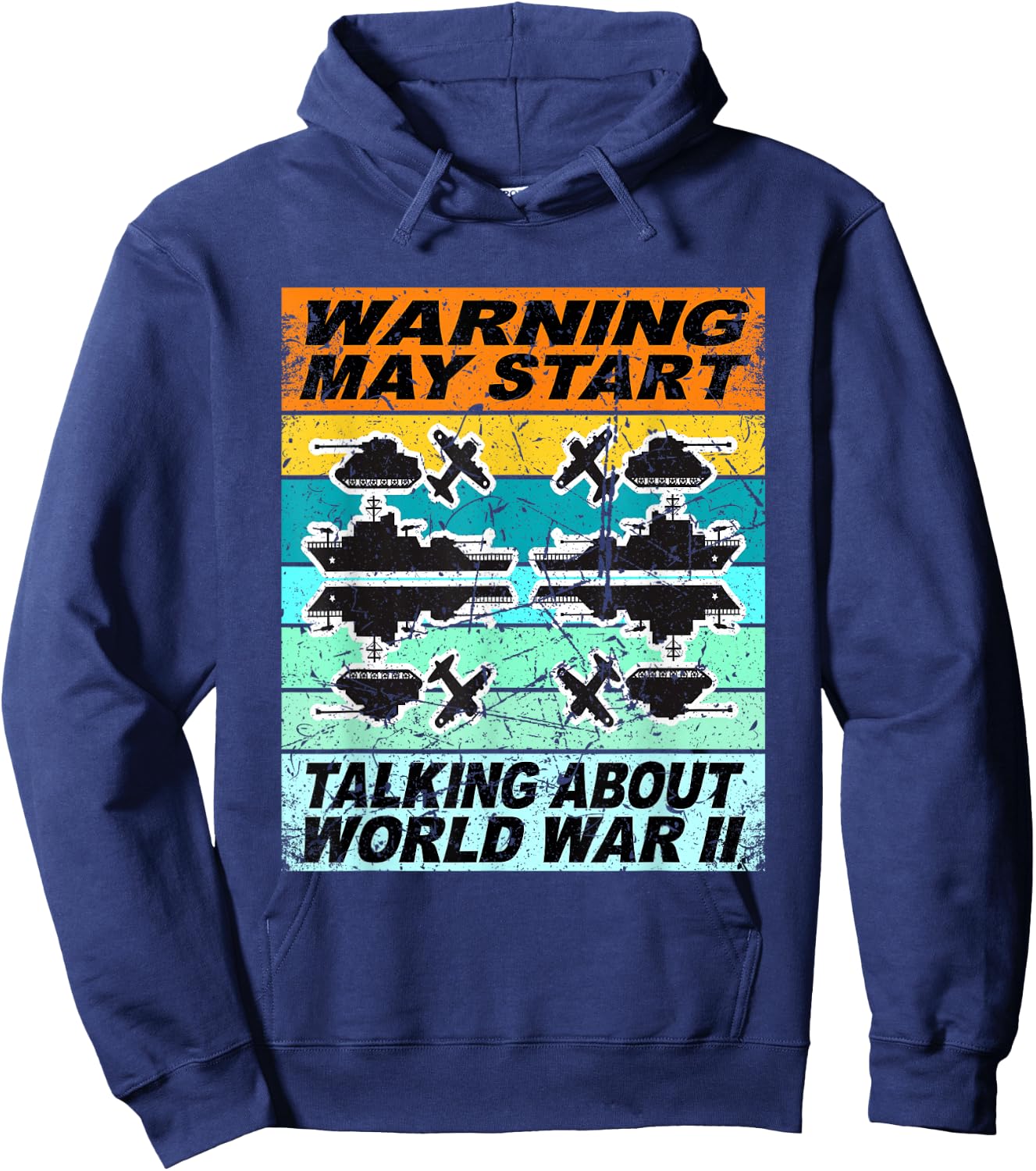 Retro World War 2 Memorabilia Shirt World War II WW2 Gear Hoodie - Hoodie | Navy