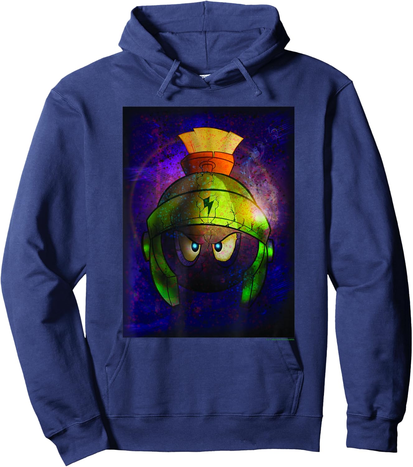 WB100 Looney Tunes Marvin The Martian Angry Space Portrait Hoodie - Hoodie | Navy