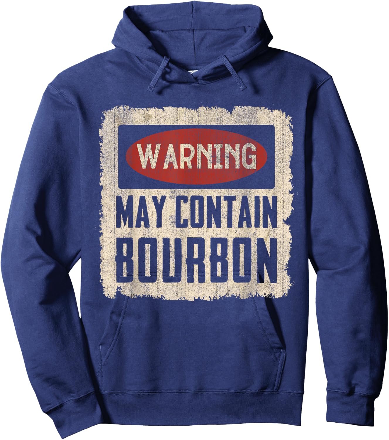Warning May Contain Bourbon Retro Hoodie - Hoodie | Navy