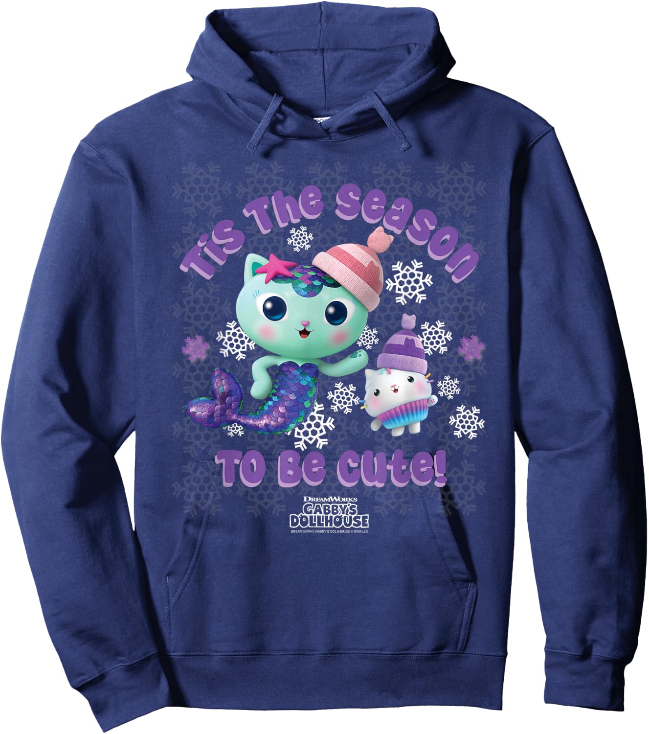 DreamWorks Gabby's Dollhouse Holiday MerCat & Cakey Hoodie - Hoodie | Navy