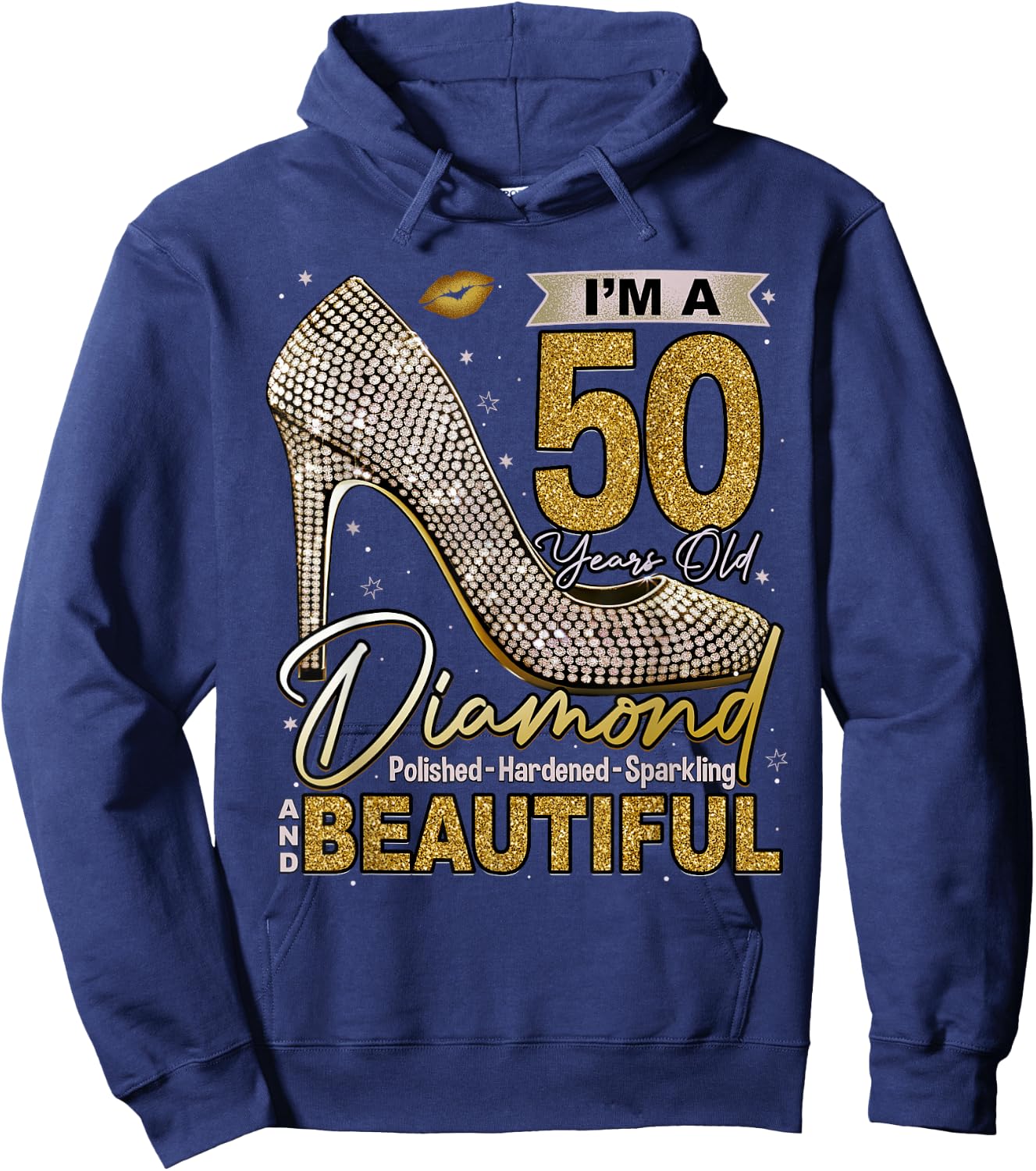 This Queen Makes 50 Looks Fabulous Shirt 50th Birthday Girls Hoodie - Hoodie | Navy