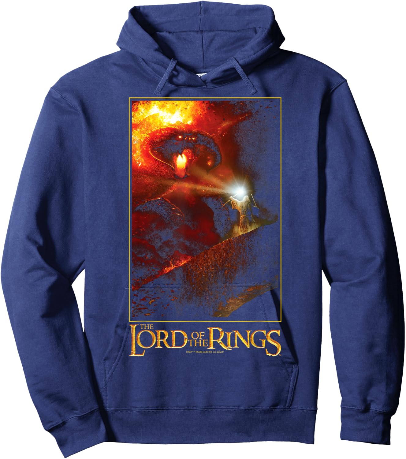 The Lord Of The Rings You Shall Not Pass! Balrog Poster Hoodie - Hoodie | Navy