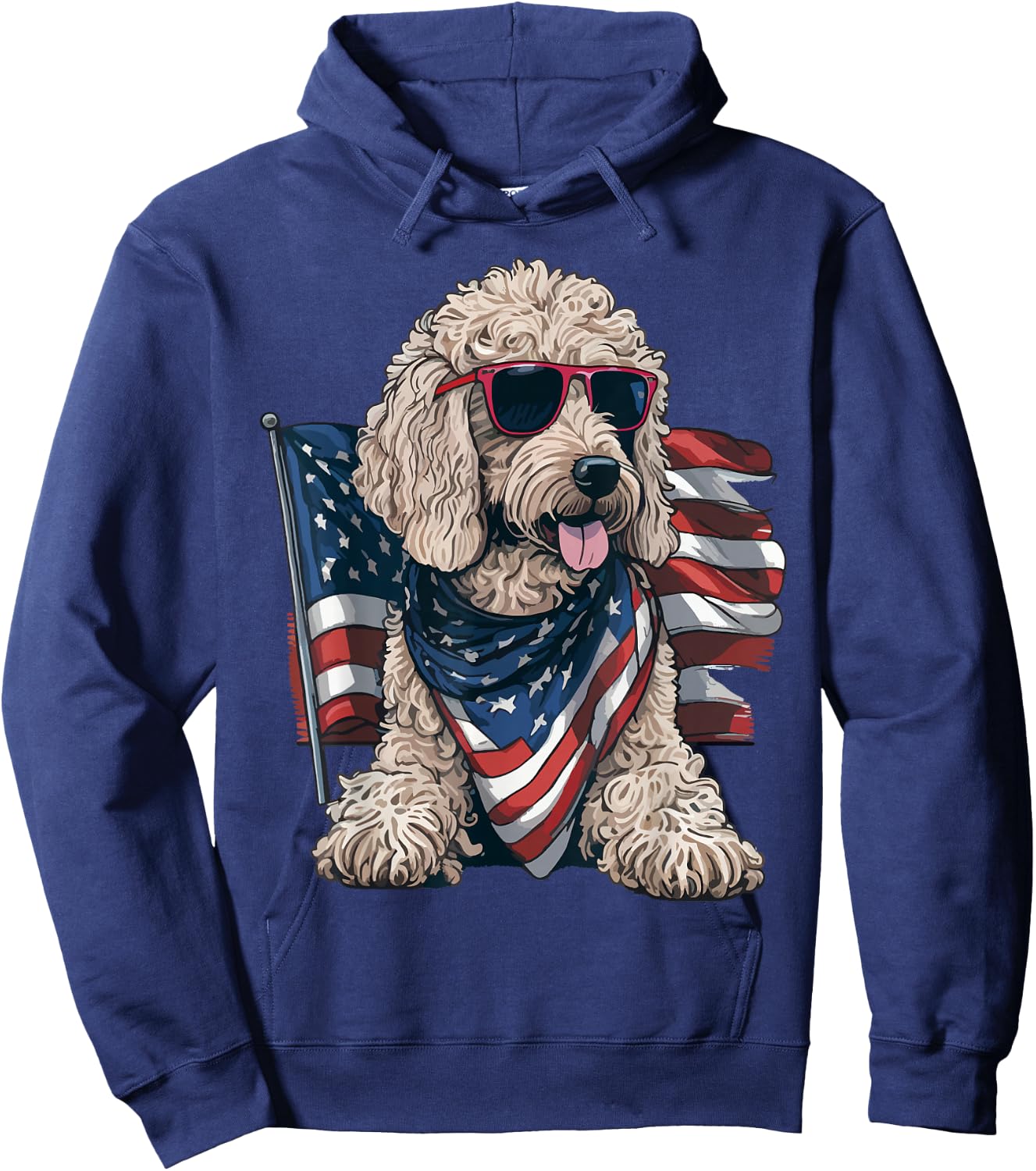 Goldendoodle 4th of july patriotic golden doodle dog Hoodie - Hoodie | Navy