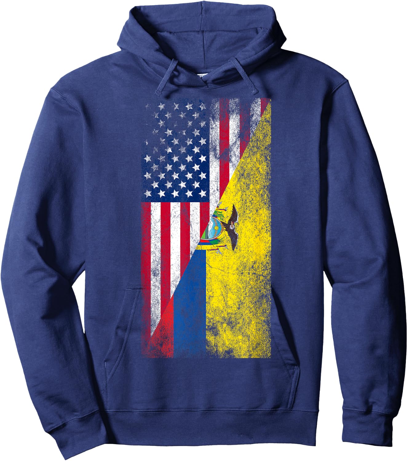 USA & Ecuador Flags - United States of America, Ecuadorian Hoodie - Hoodie | Navy