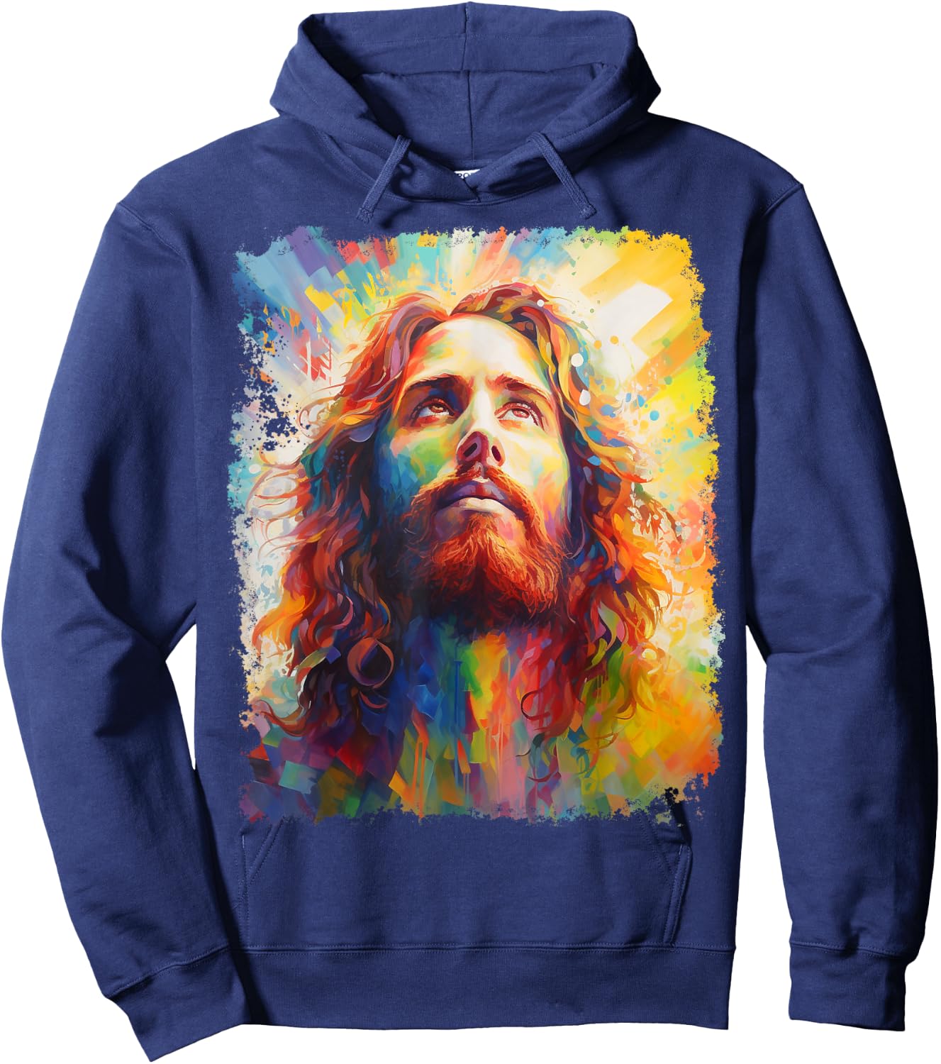 Jesus Christ Colorful Hoodie - Hoodie | Navy