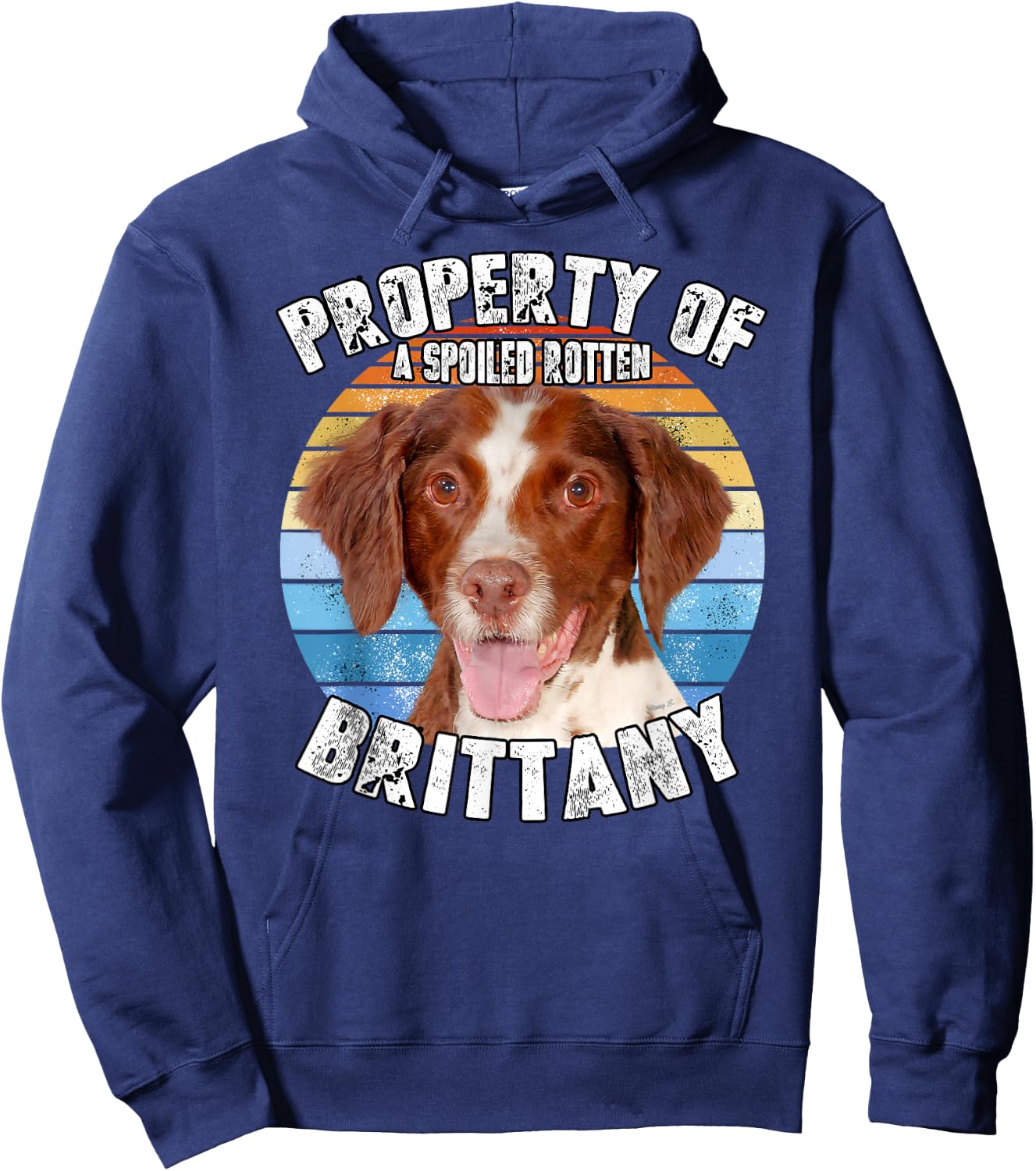 Brittany Spaniel Property Of Hoodie - Hoodie | Navy