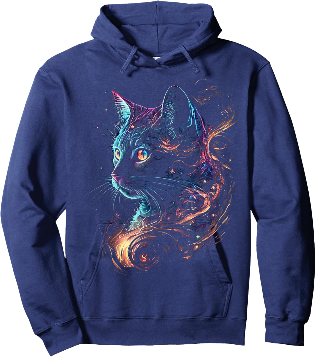 Cat in The Galaxy and Space Kitten Cat Head Hoodie - Hoodie | Navy