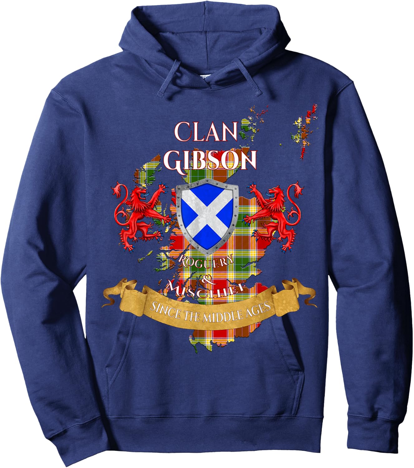 Gibson Scottish Family Clan Middle Ages Mischief Hoodie - Hoodie | Navy