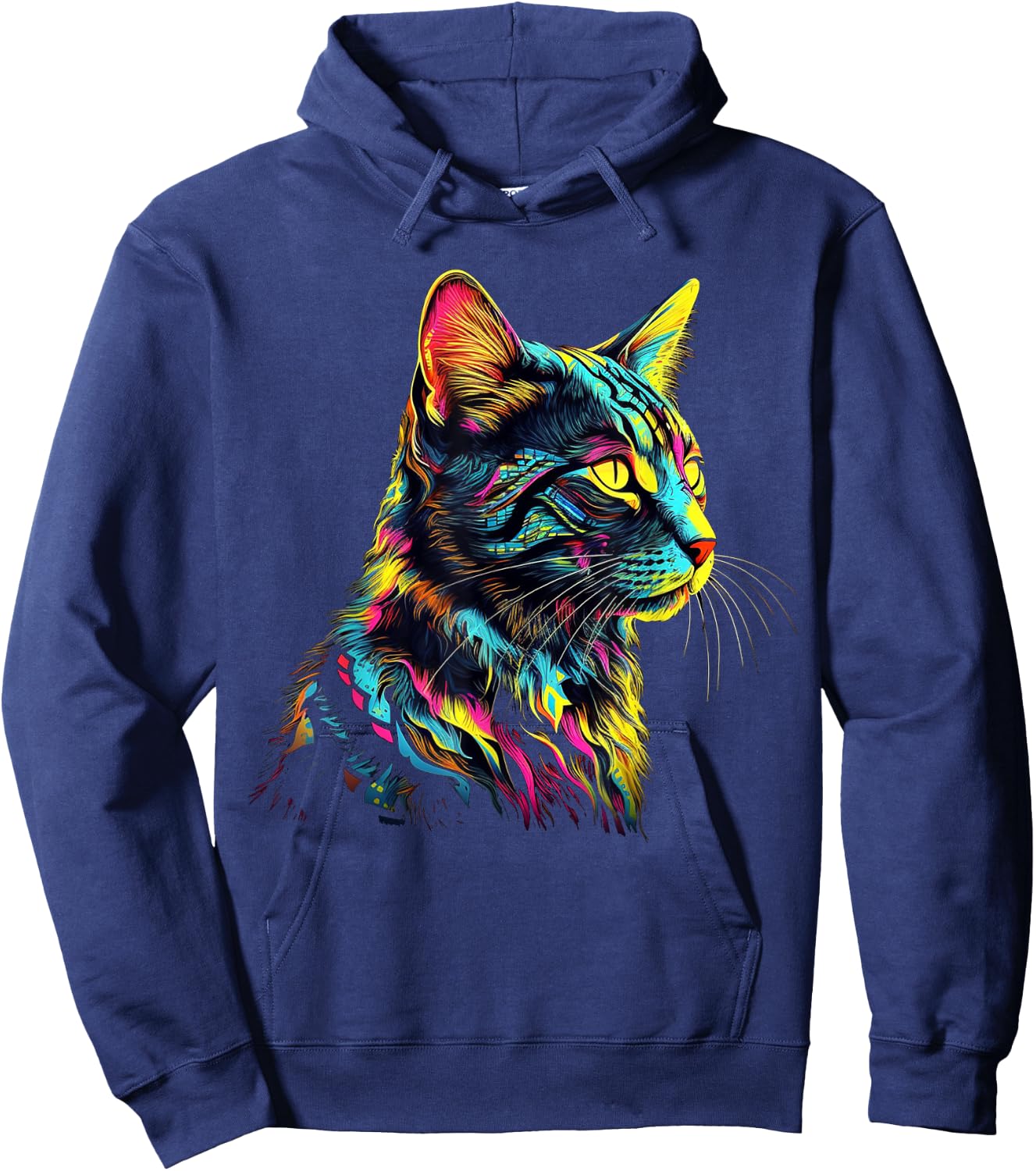 Colourful Art Cat Motif Animal Cat Men Women Kids Hoodie - Hoodie | Navy