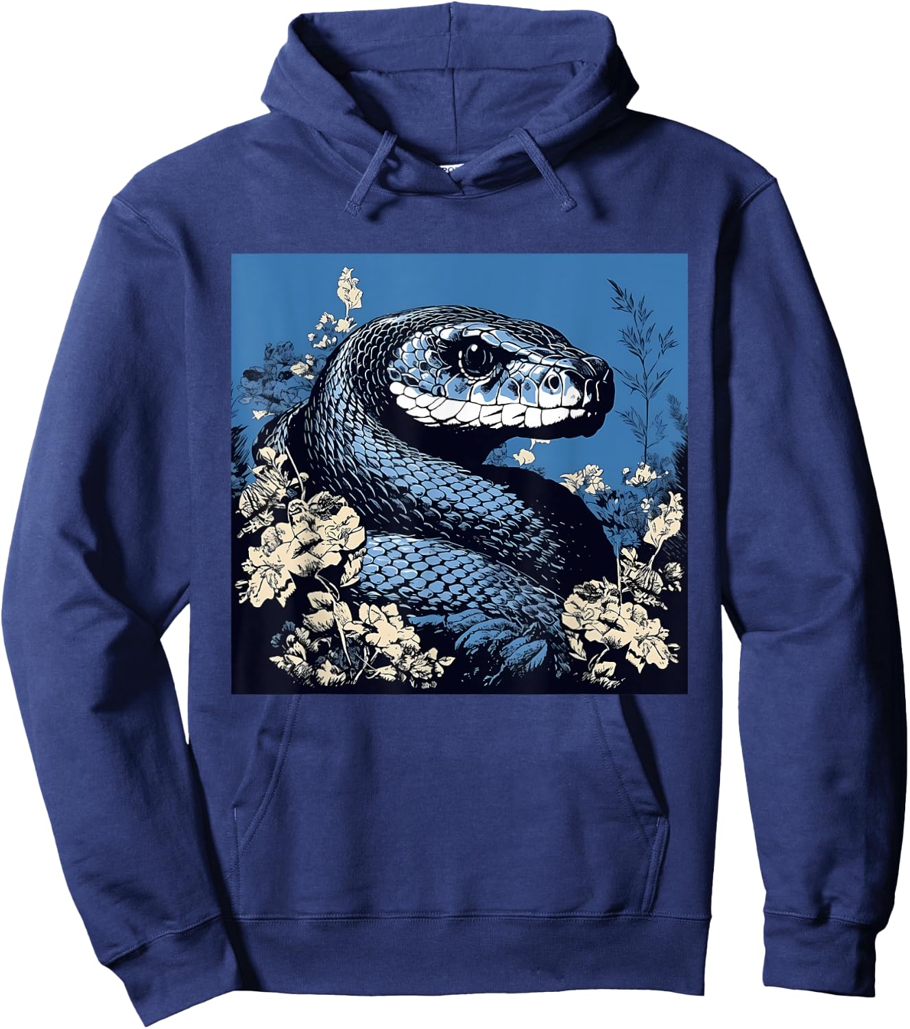Retro Style Eastern Indigo Snake Hoodie - Hoodie | Navy