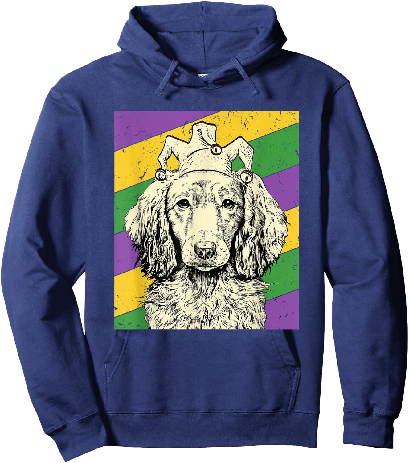 Dachshund Jester Funny Mardi Gras Doxie Dog Mom or Dad Hoodie - Hoodie | Navy
