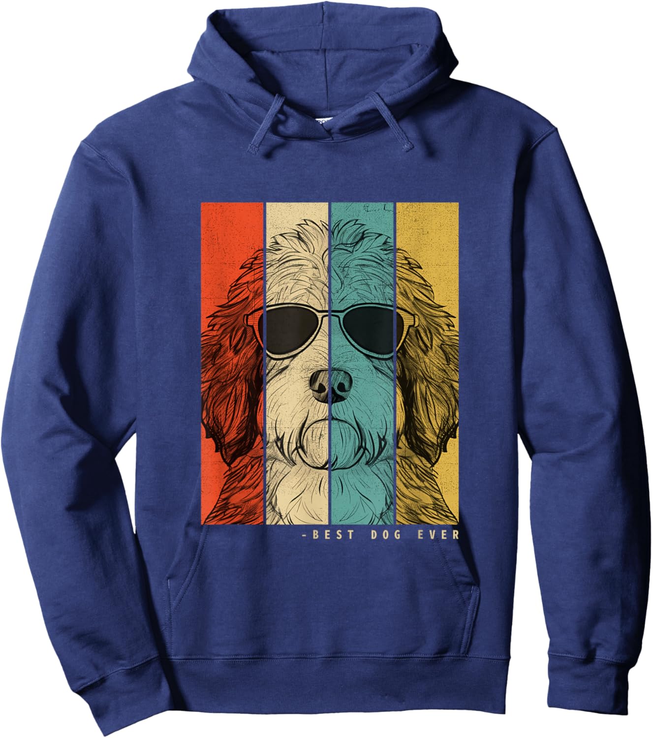 Vintage Saint Berdoodle Dog Mother Dad Children Men Women Hoodie - Hoodie | Navy