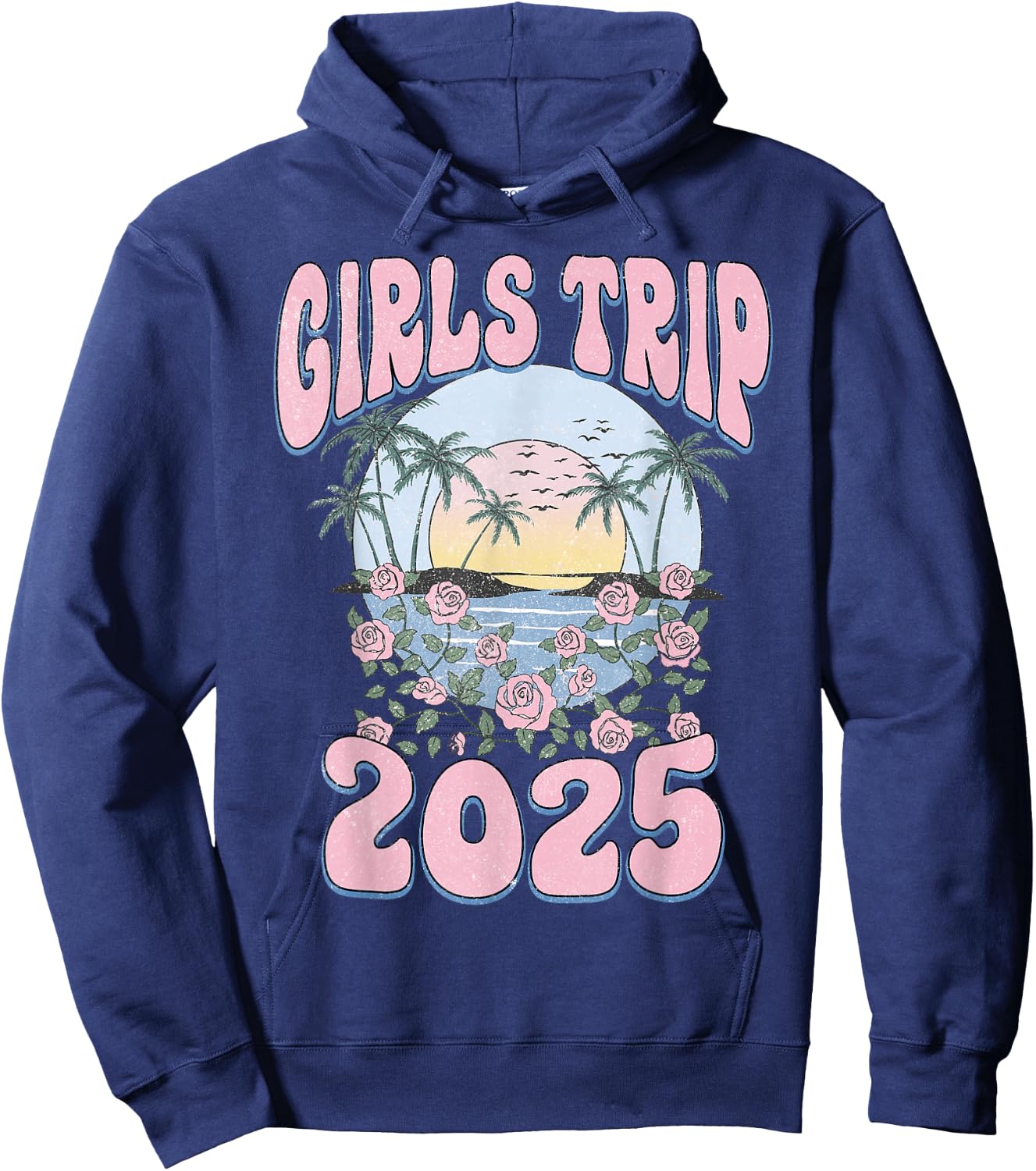 Girls Trip 2025 Beach Summer Holiday Vacation Besties Hoodie - Hoodie | Navy