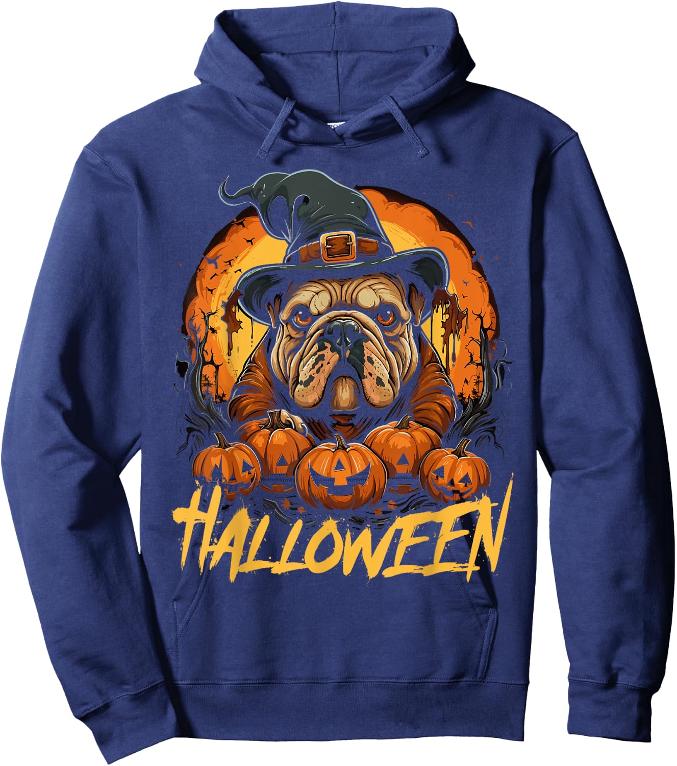Cute Halloween English Bulldog Lover Childrens Hoodie - Hoodie | Navy
