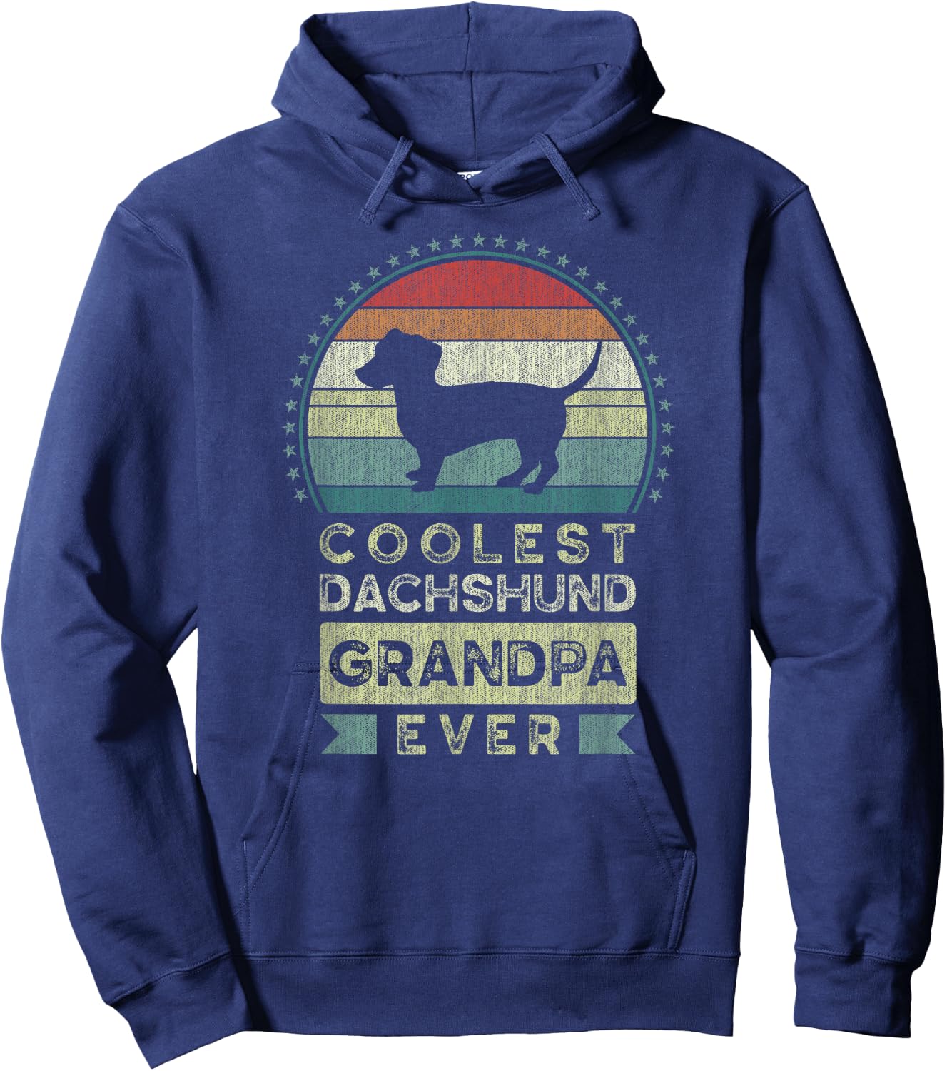 Coolest Dachshund Grandpa Ever, Father's Day, Grandfather Hoodie - Hoodie | Navy