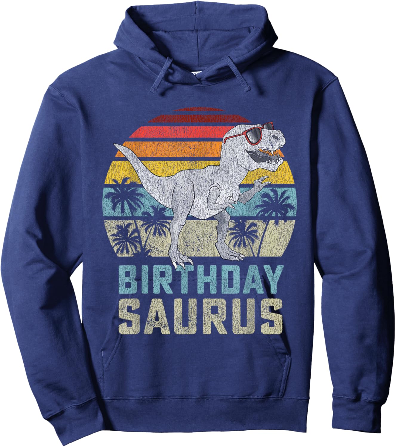 Birthday Saurus Rex Dino BirthdaysSaurus Matching Family Hoodie - Hoodie | Navy