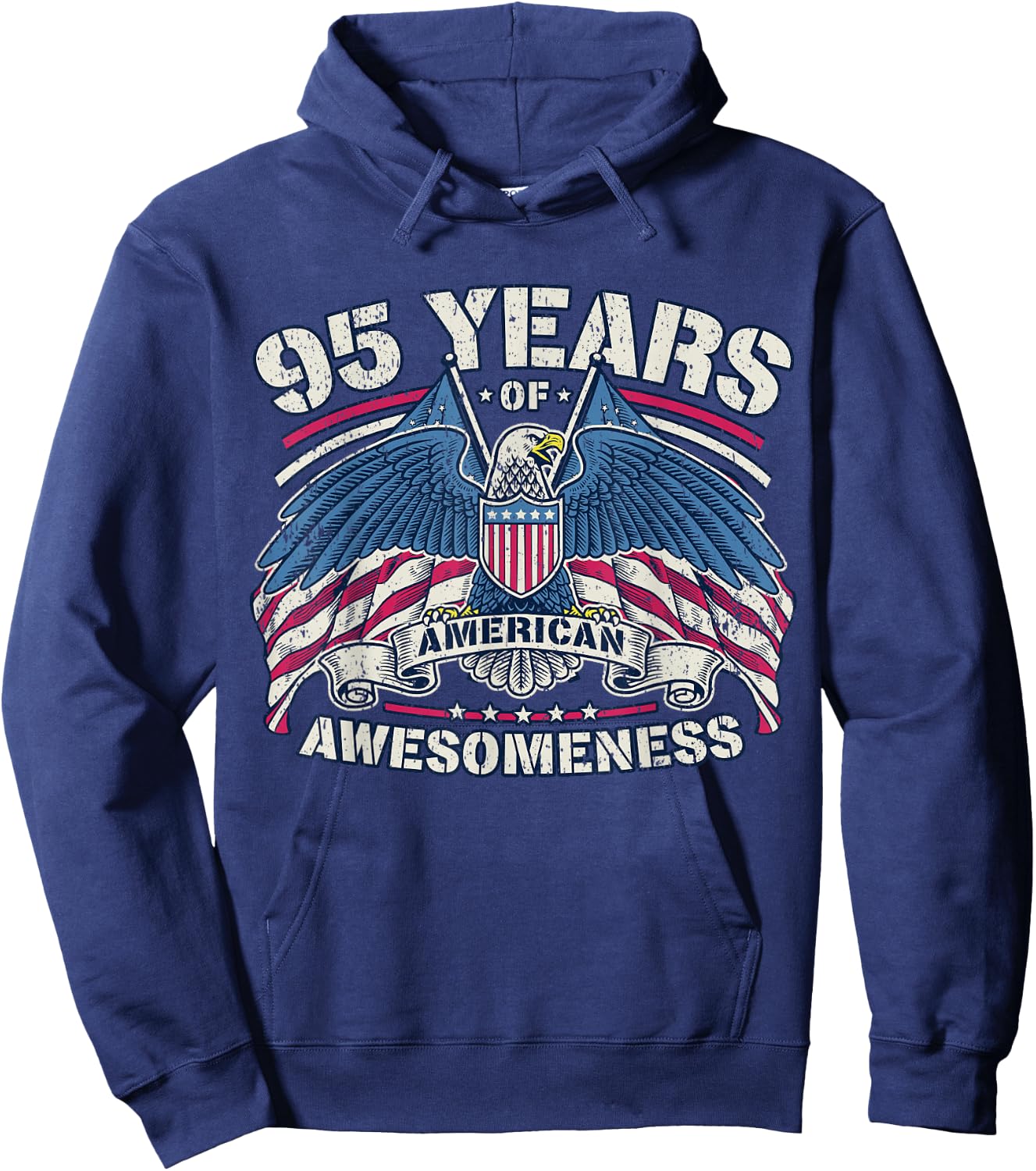 Patriotic 95th Birthday USA I American Patriot 95 Years Hoodie - Hoodie | Navy