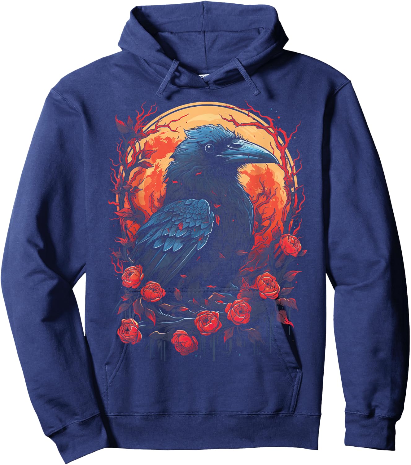 Raven Black gothic Occult Viking Witchcraft Hoodie - Hoodie | Navy