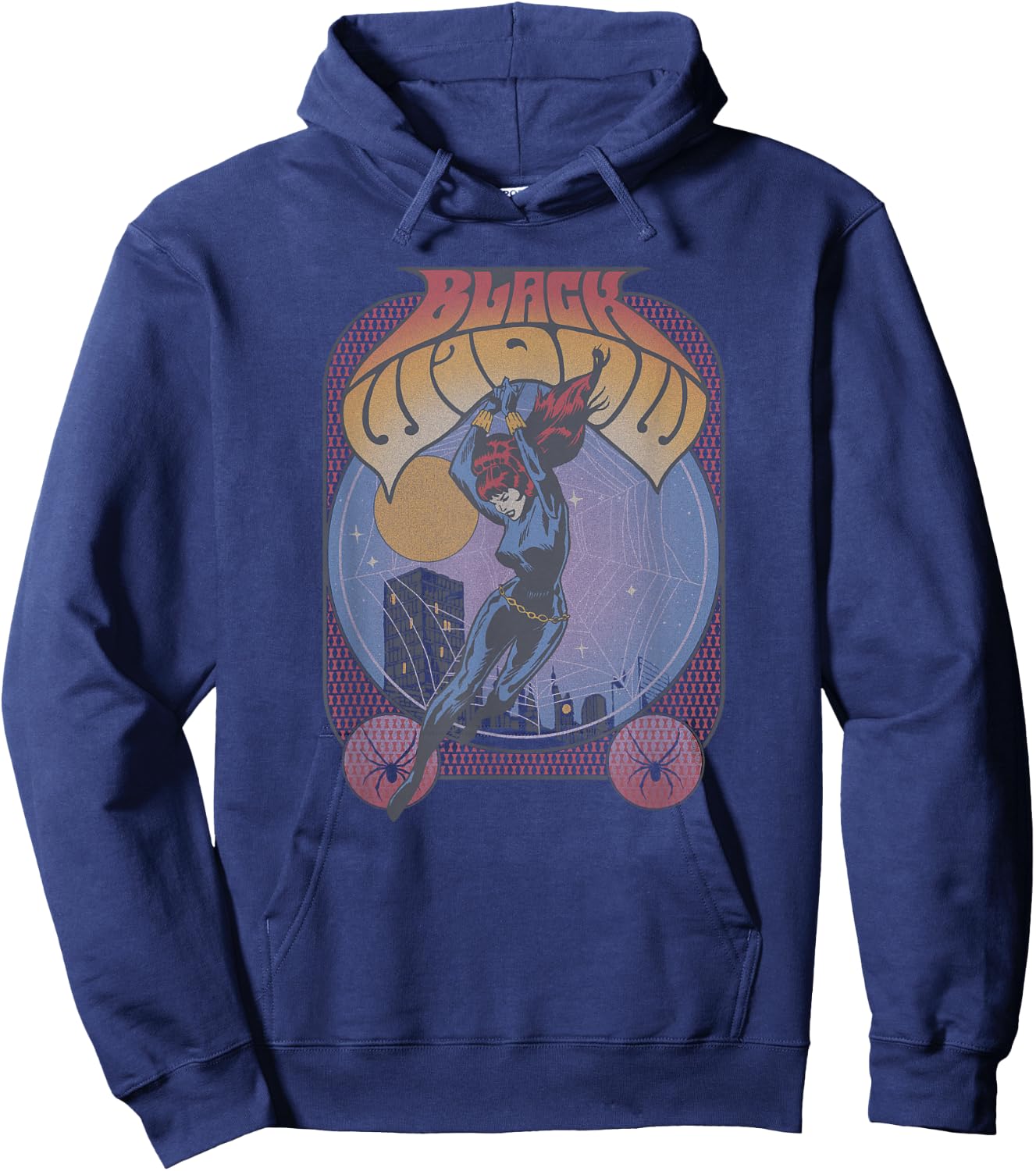 Marvel Black Widow Classic Comic Seventies Retro Poster Hoodie - Hoodie | Navy