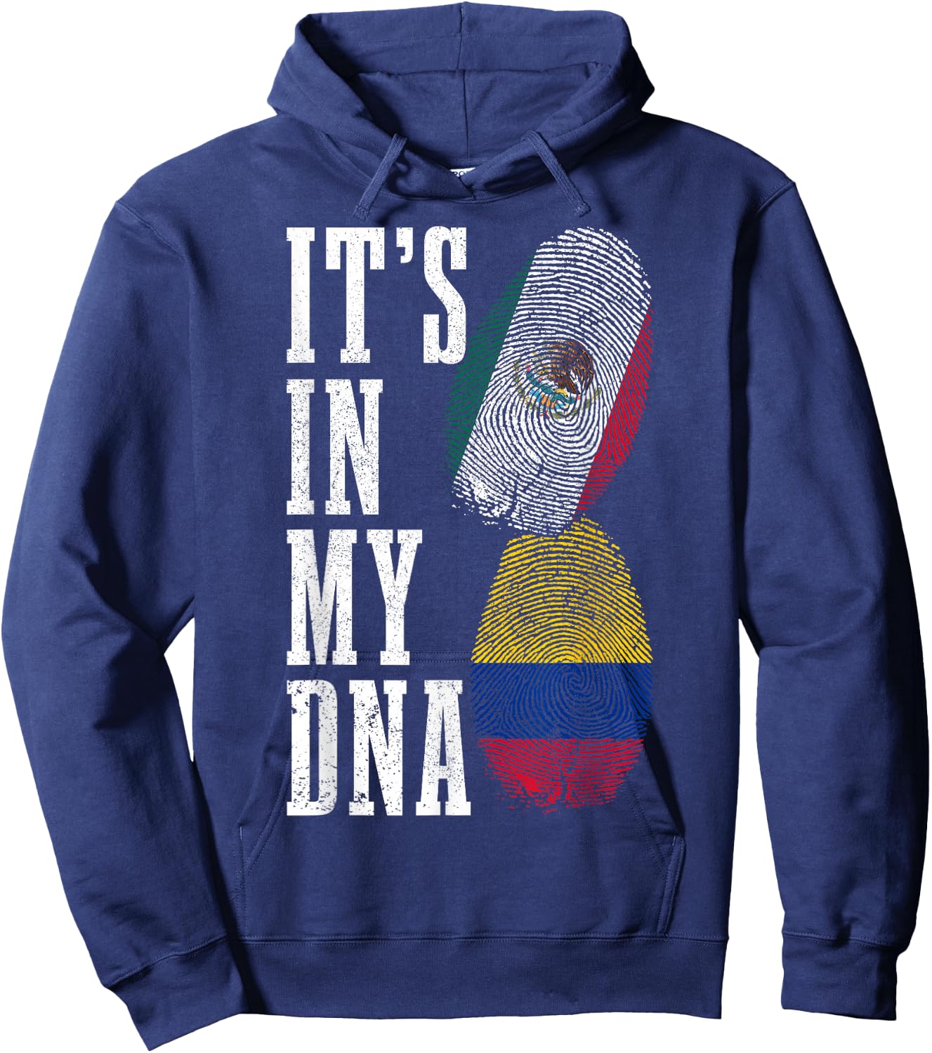 Mexico Colombia It's In My DNA Mexican Colombian Flag Pride Hoodie - Hoodie | Navy
