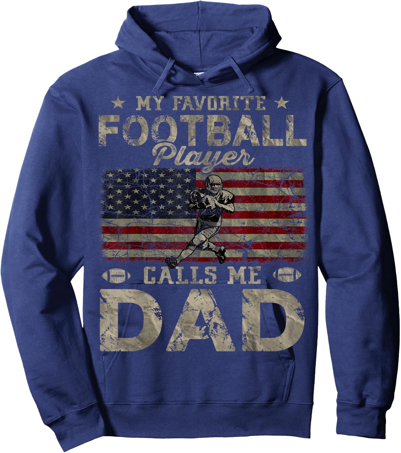 My Favorite Football Player Calls Me Dad Father's Day Hoodie - Hoodie | Navy