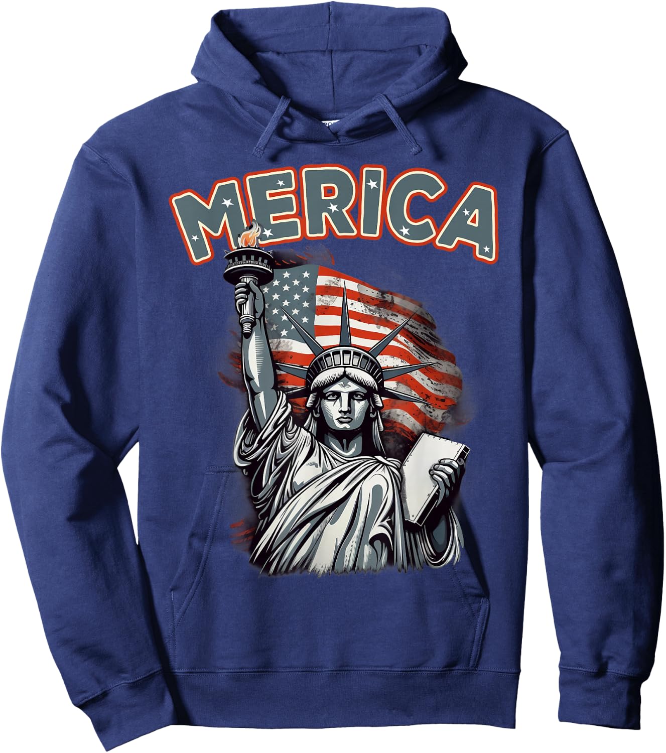 USA American Flag Patriotic 4th of July Hoodie - Hoodie | Navy