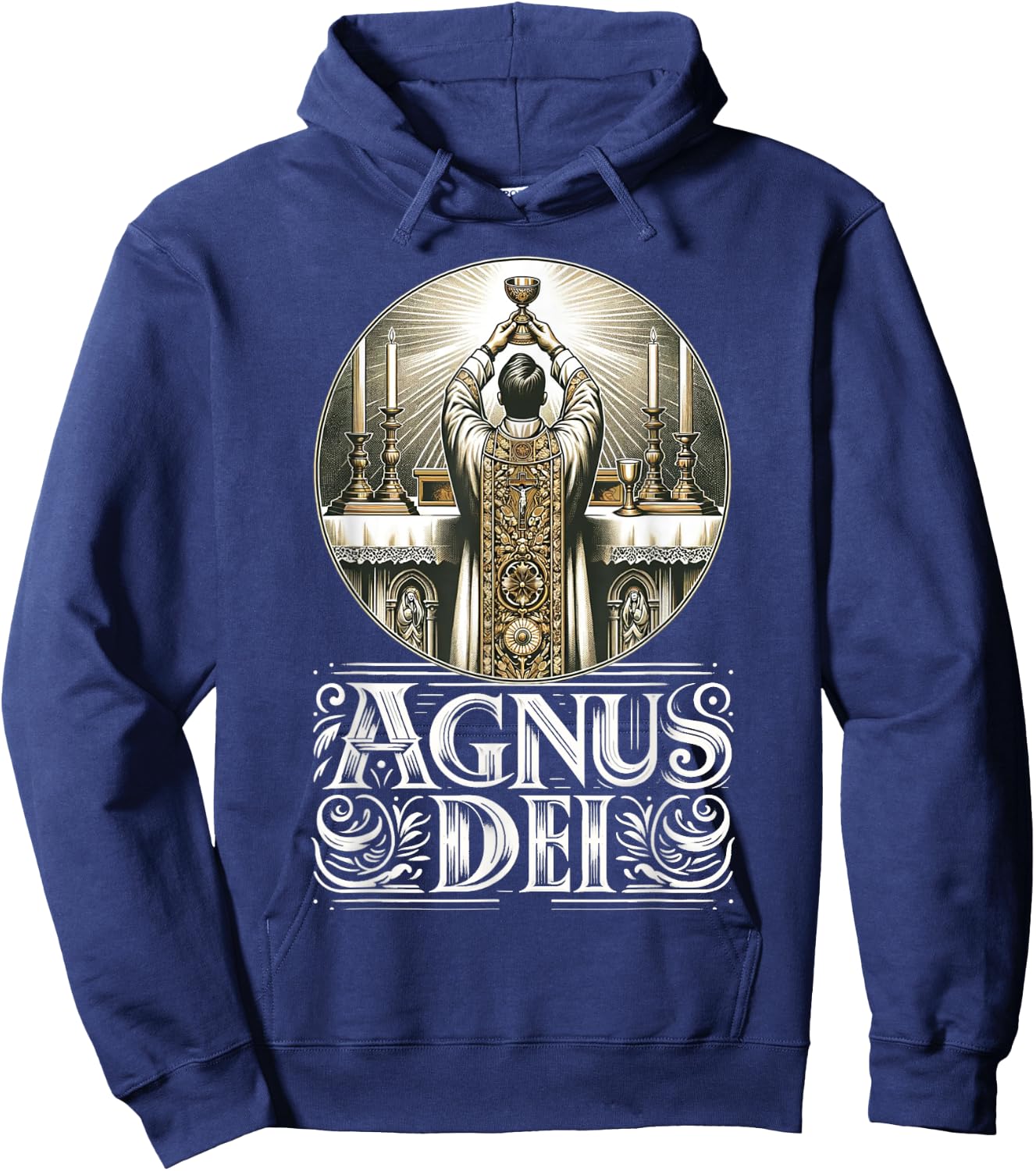 Eucharistic Consecration Traditional Latin Mass Catholic Hoodie - Hoodie | Navy