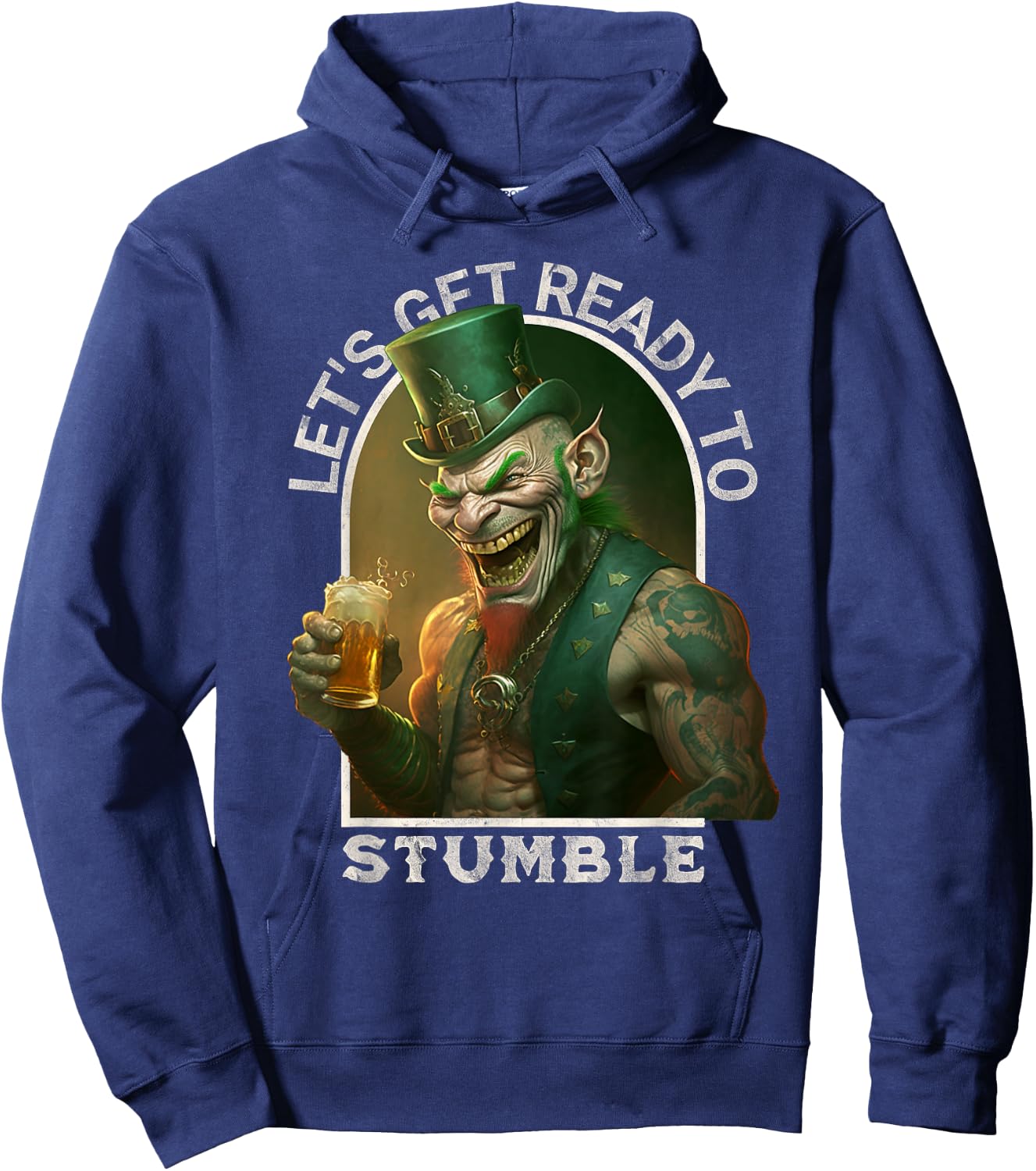 Funny Paddy's Day Design, Evil Leprechaun, St. Patrick's Day Hoodie - Hoodie | Navy
