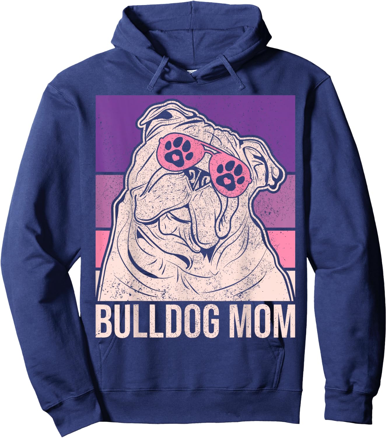 Dog Mama Pet Owner Animal Lover Outfit English Bulldog Mom Hoodie - Hoodie | Navy