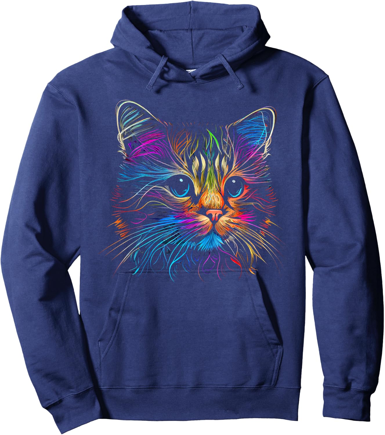 Cats Colorful Cat Cat's Head Catlovers Hoodie - Hoodie | Navy