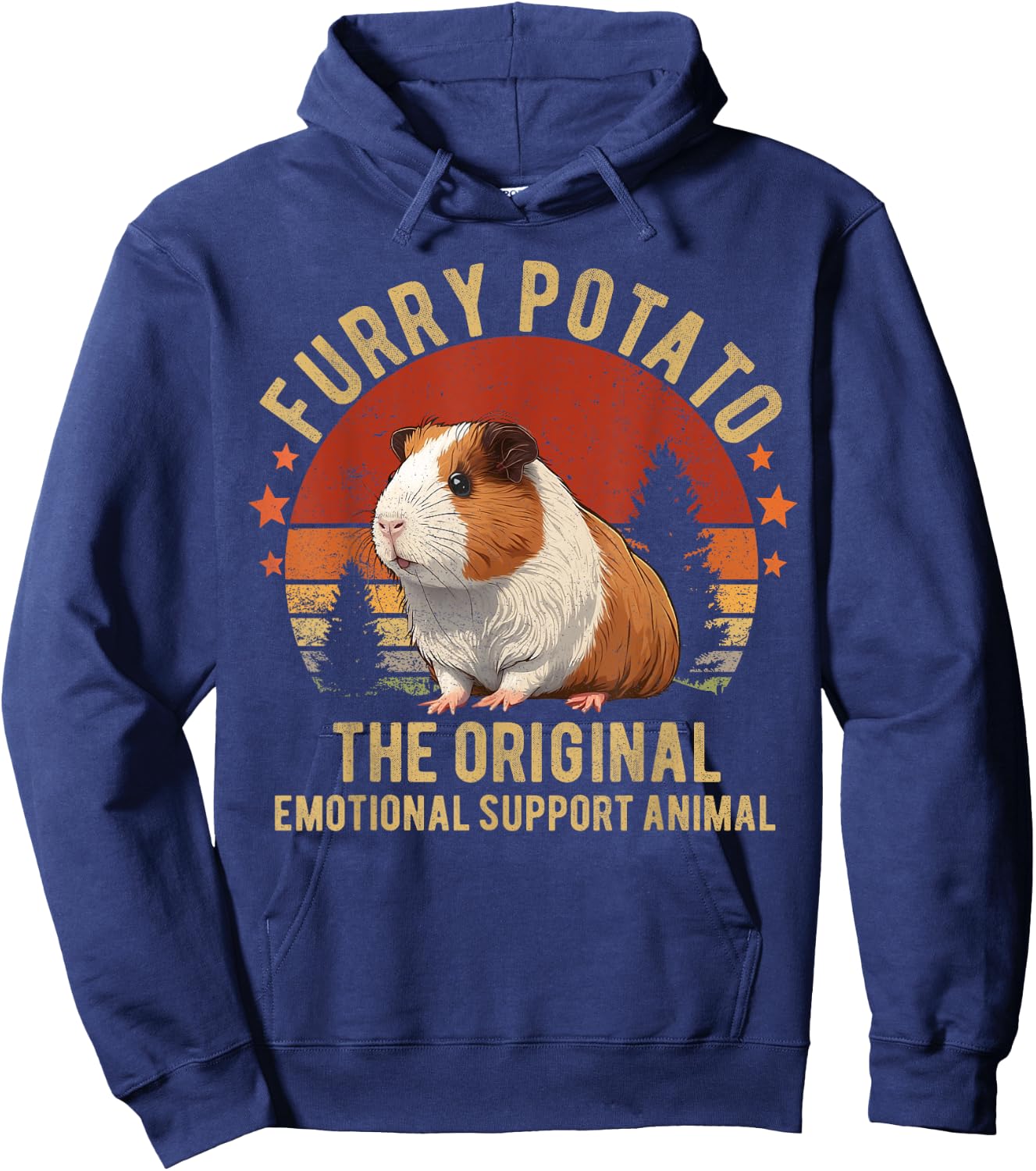 Retro Guinea Pig Shirt Furry Potato Vintage Guinea Pig Funny Hoodie - Hoodie | Navy