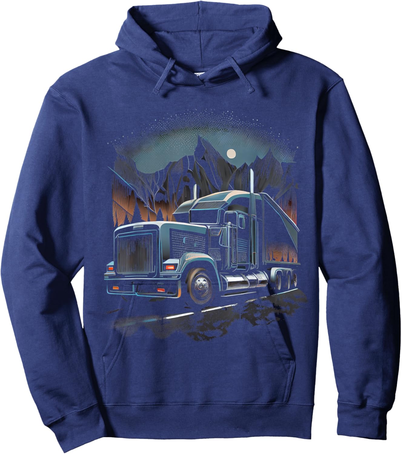 Truck Driver 18 Wheel Trucker Hoodie - Hoodie | Navy