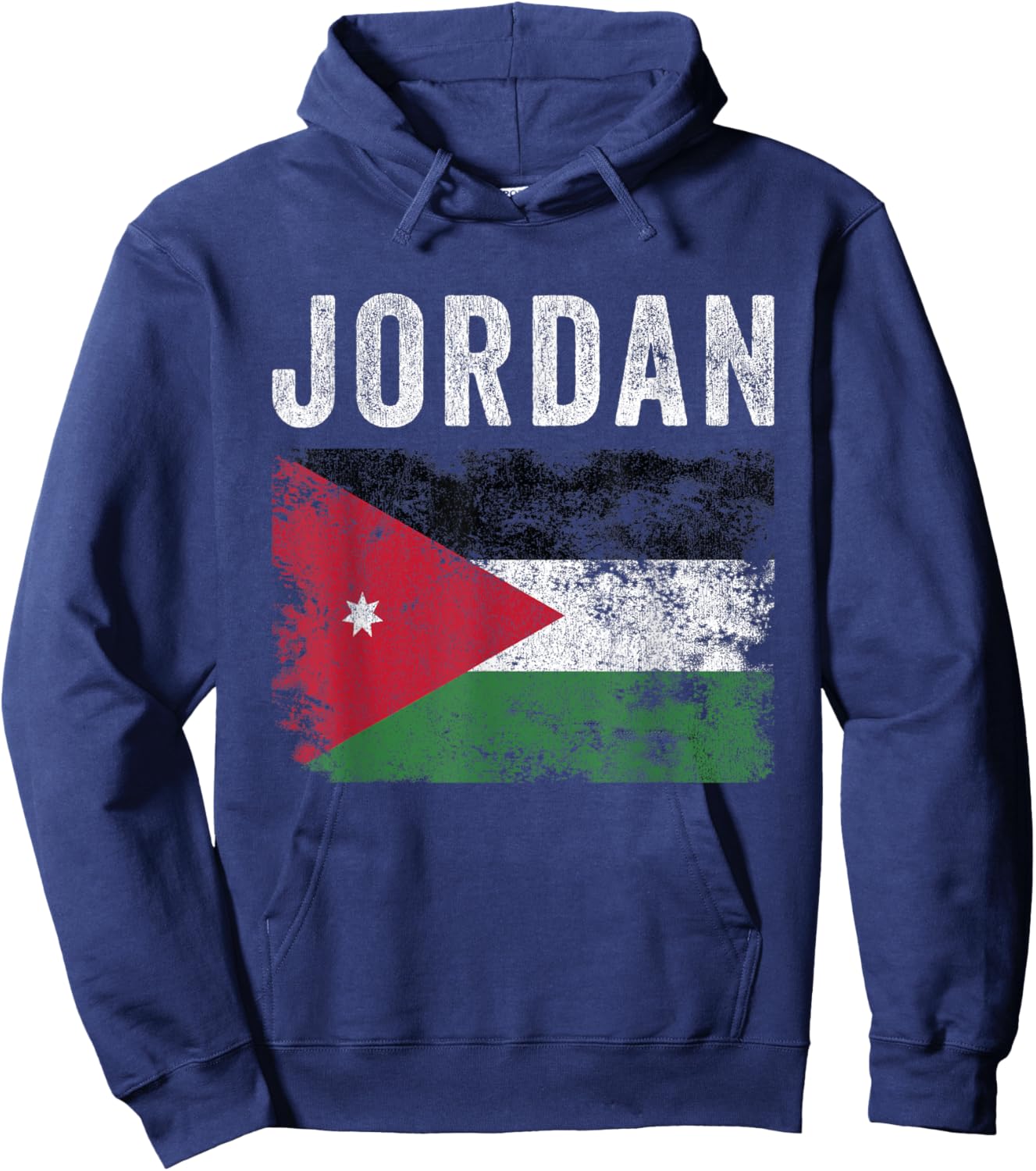 Jordan Flag Distressed - Men Women Kids - Jordanian Flag Hoodie - Hoodie | Navy
