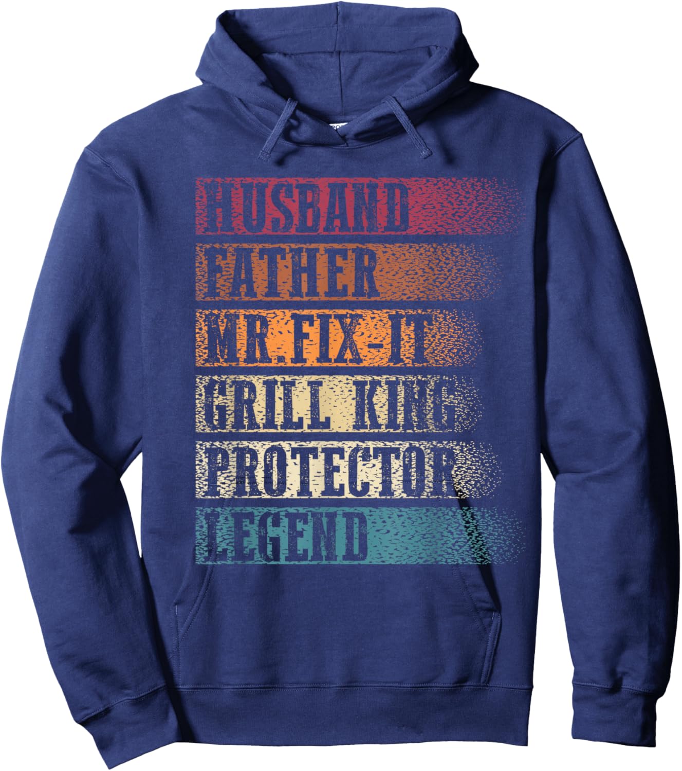 Husband Father Mr.Fix-it Grill King Protector Legend Retro Hoodie - Hoodie | Navy