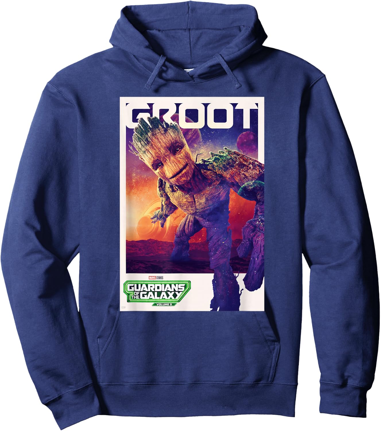 Marvel Guardians of the Galaxy Volume 3 Groot Poster Hoodie - Hoodie | Navy