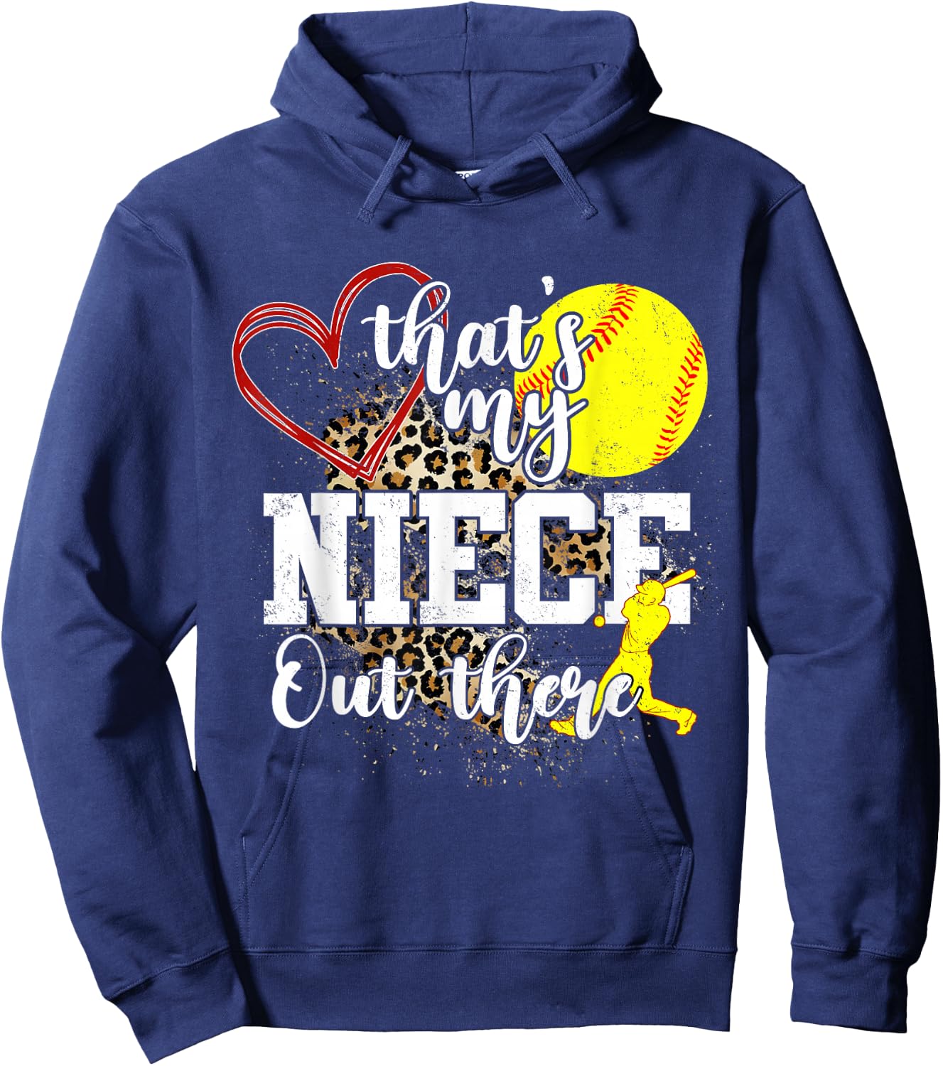 That's My Niece Out There Softball Auntie Uncle Hoodie - Hoodie | Navy