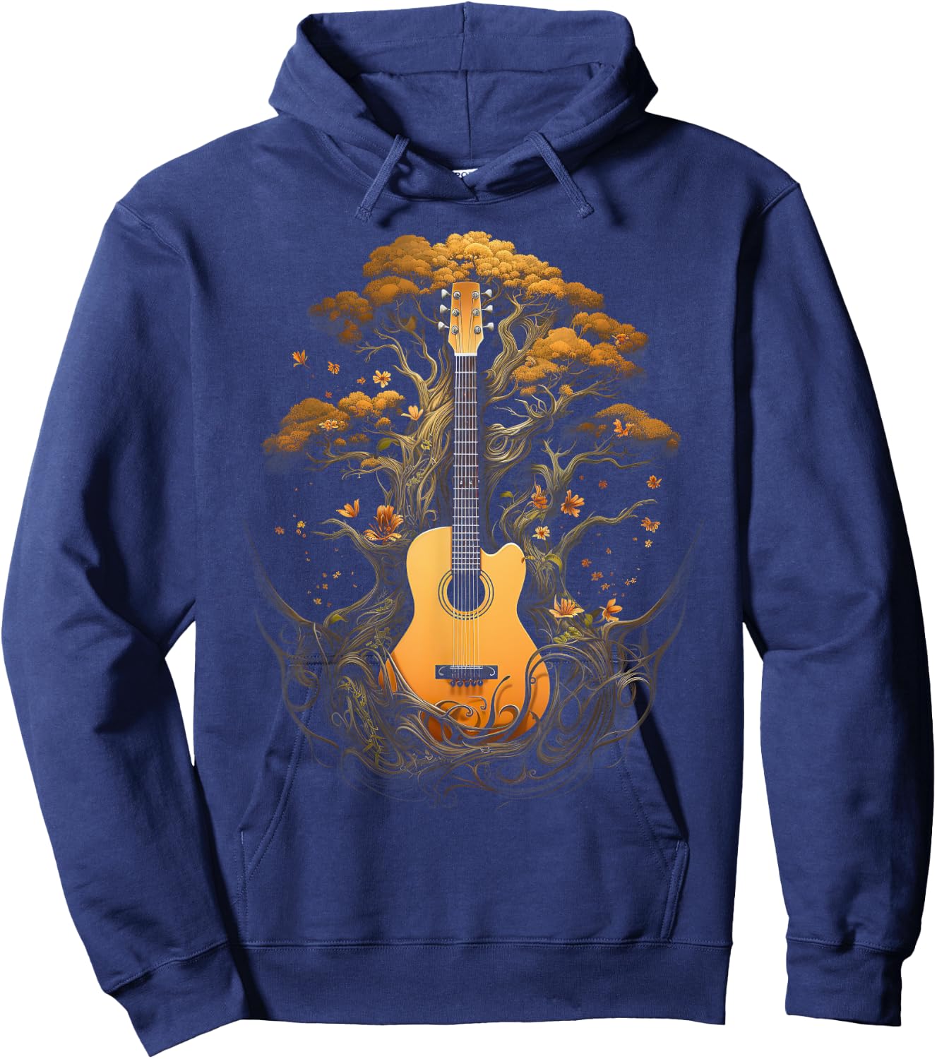 Acoustic Guitar Tree Of Life Hoodie - Hoodie | Navy