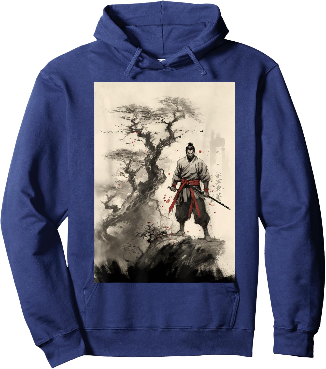 Samurai's Triumph Over the Great Dragon - Bushido Spirit Hoodie - Hoodie | Navy