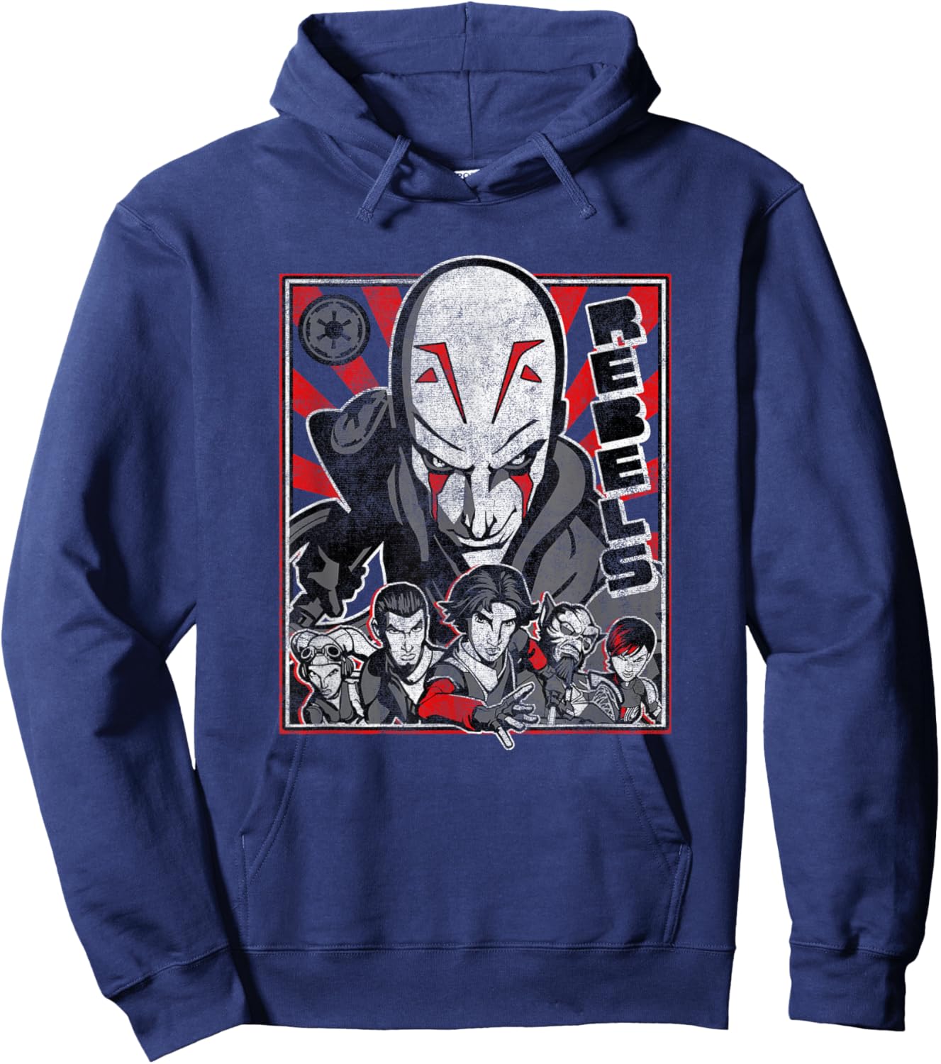 Star Wars Rebels Grand Inquisitor Over Rebels Team Poster Hoodie - Hoodie | Navy