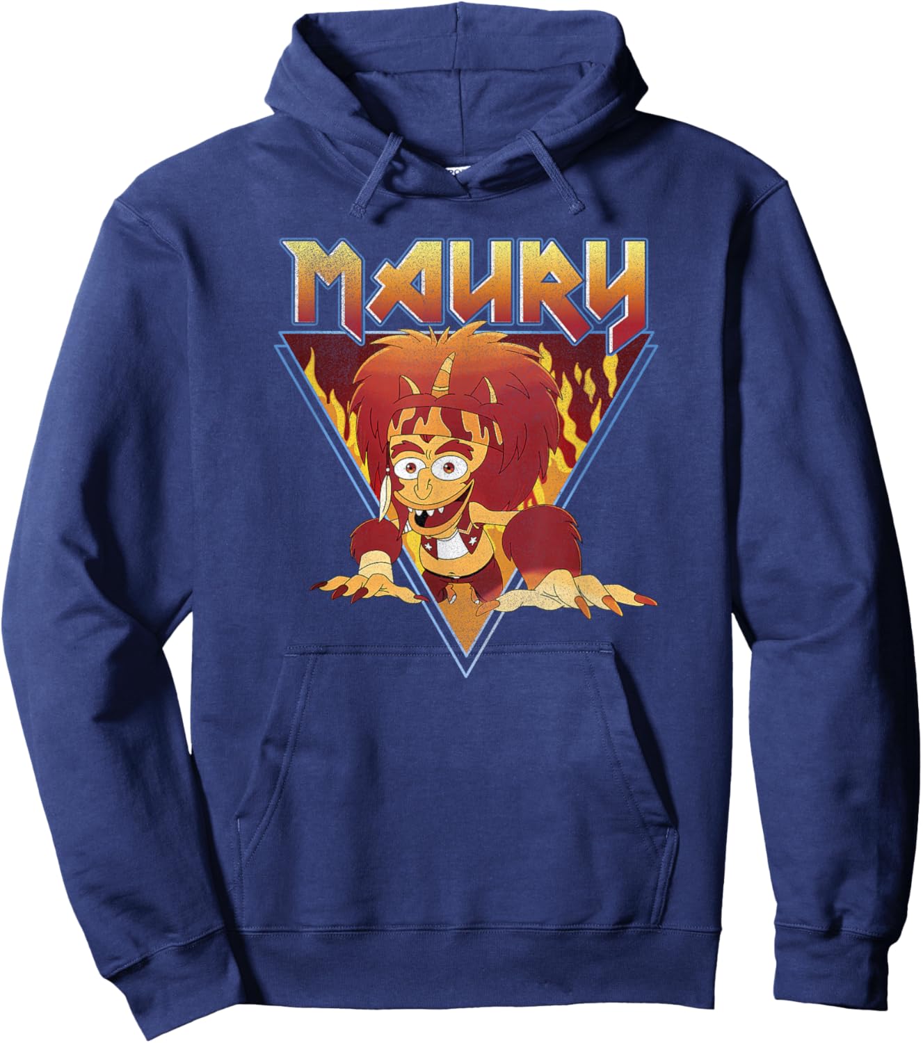 Big Mouth Maury Crawling Through The Flames Vintage Poster Hoodie - Hoodie | Navy