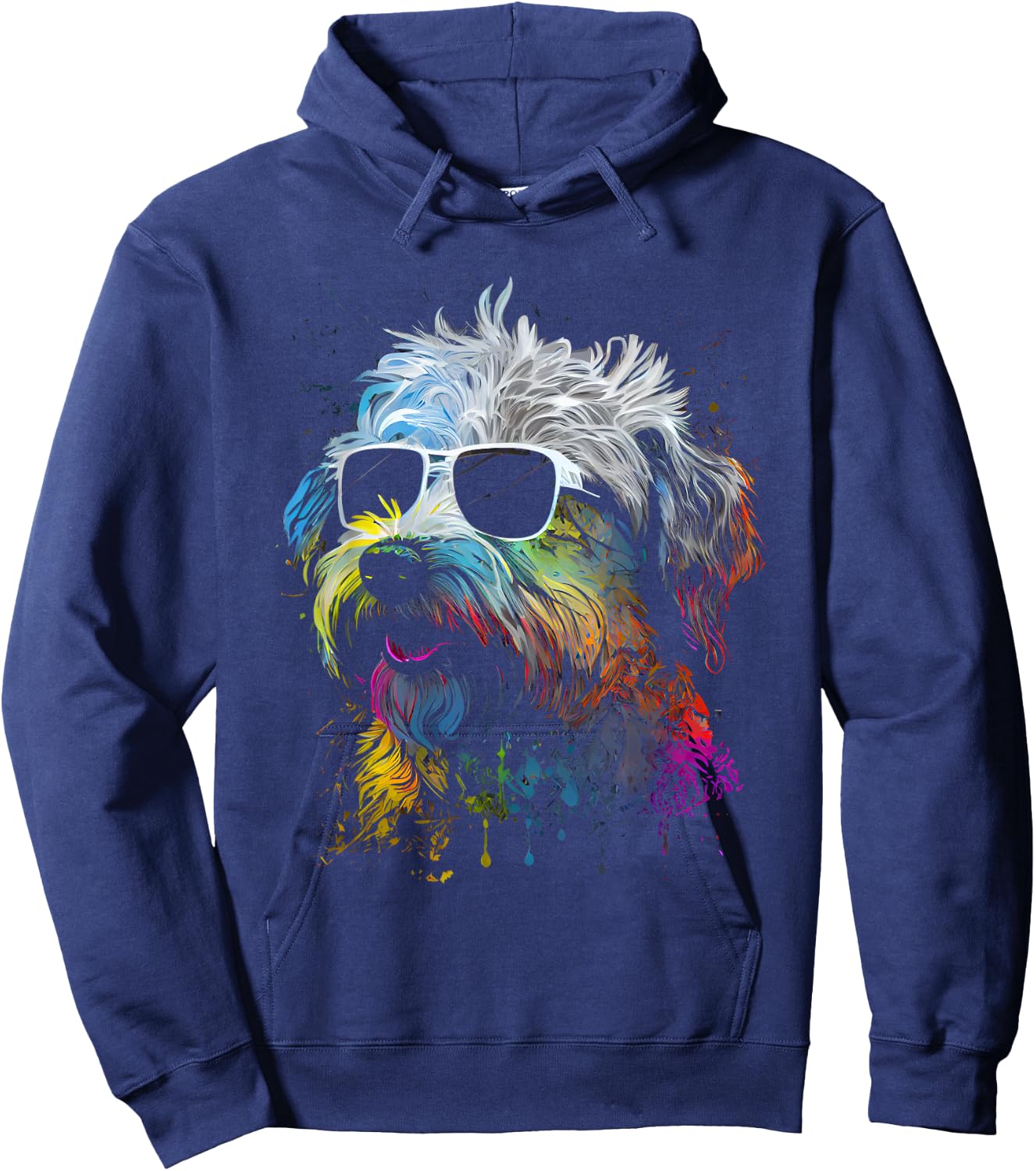 Schnoodle walking dog fans poodle schnauzer dogs Hoodie - Hoodie | Navy
