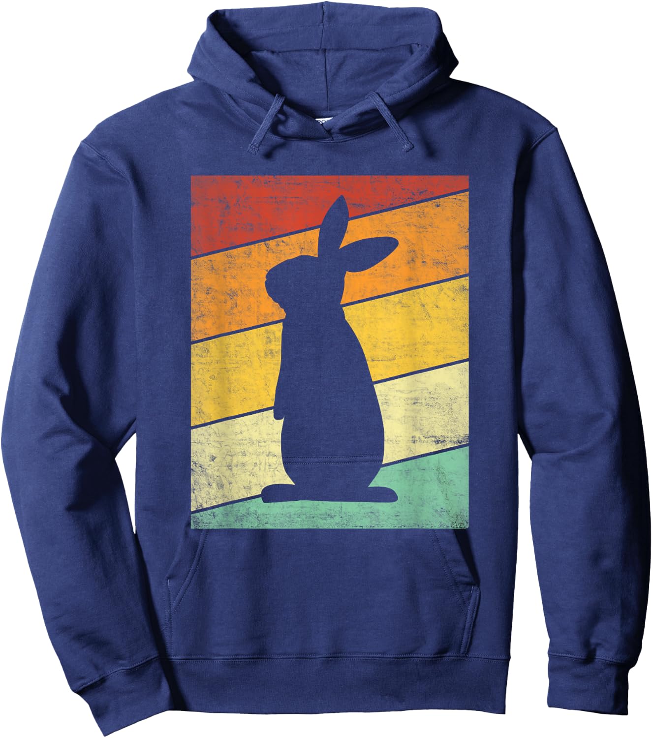 Rabbit Retro Shirt Women Men Vintage 80s Style Bunny Lover Hoodie - Hoodie | Navy