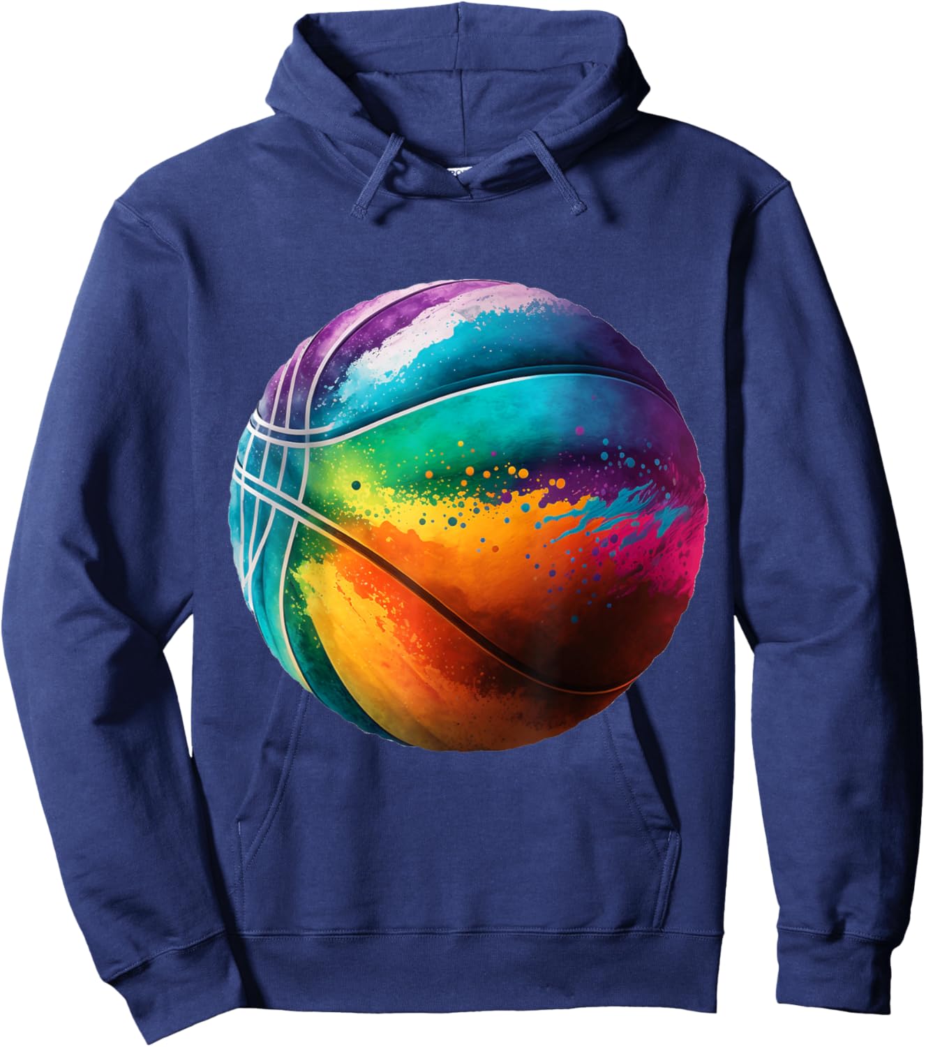 Basketball stuff attire tie dye for a teen girl boys player Hoodie - Hoodie | Navy