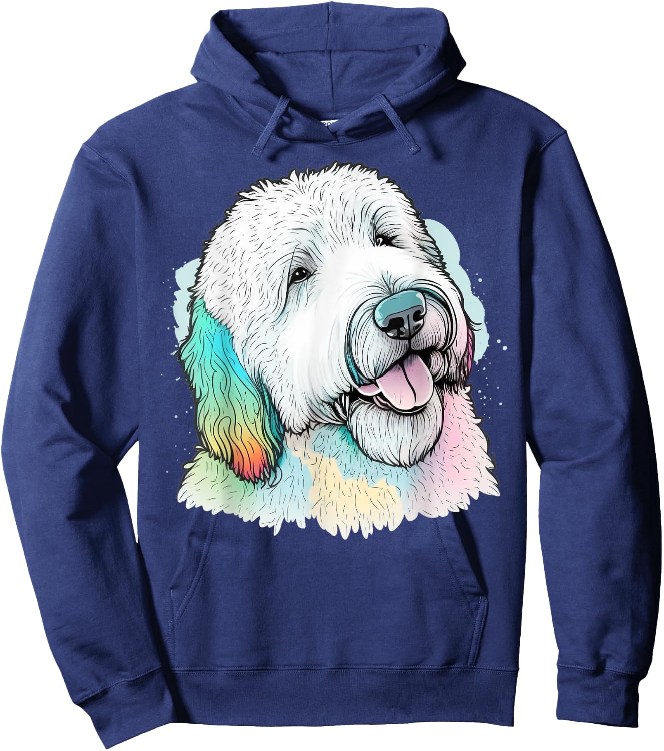 Cute Old English Sheepdog Dog on Bobtail Lover Men Women Kids Hoodie - Hoodie | Navy