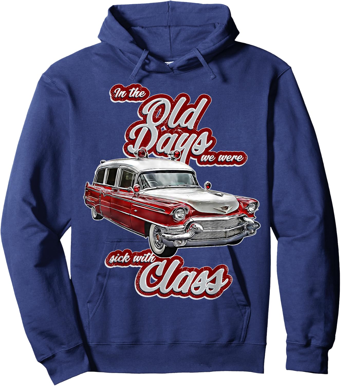 Miller,Meteor,Hotrod,Classic Ambulance car,Hearse1950s,1960s Hoodie - Hoodie | Navy