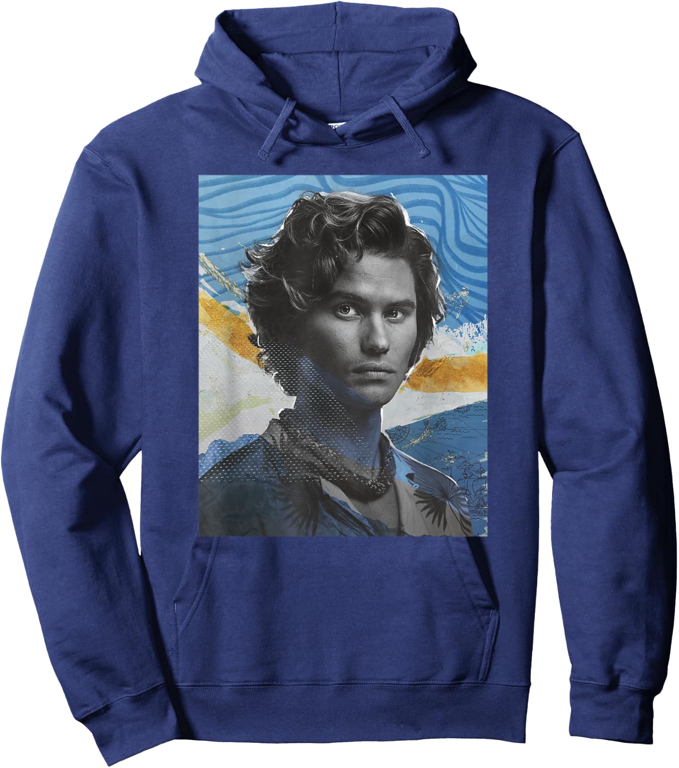 Outer Banks Season 3 John B Mixed Media Collage Portrait Hoodie - Hoodie | Navy
