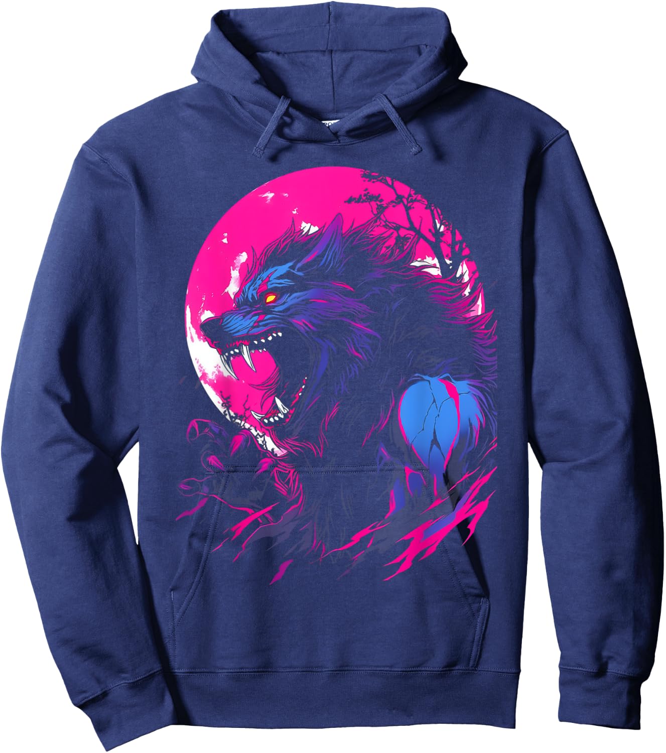 Horror Werewolf Head Halloween Mythology Wolf Shifter Lycan Hoodie - Hoodie | Navy