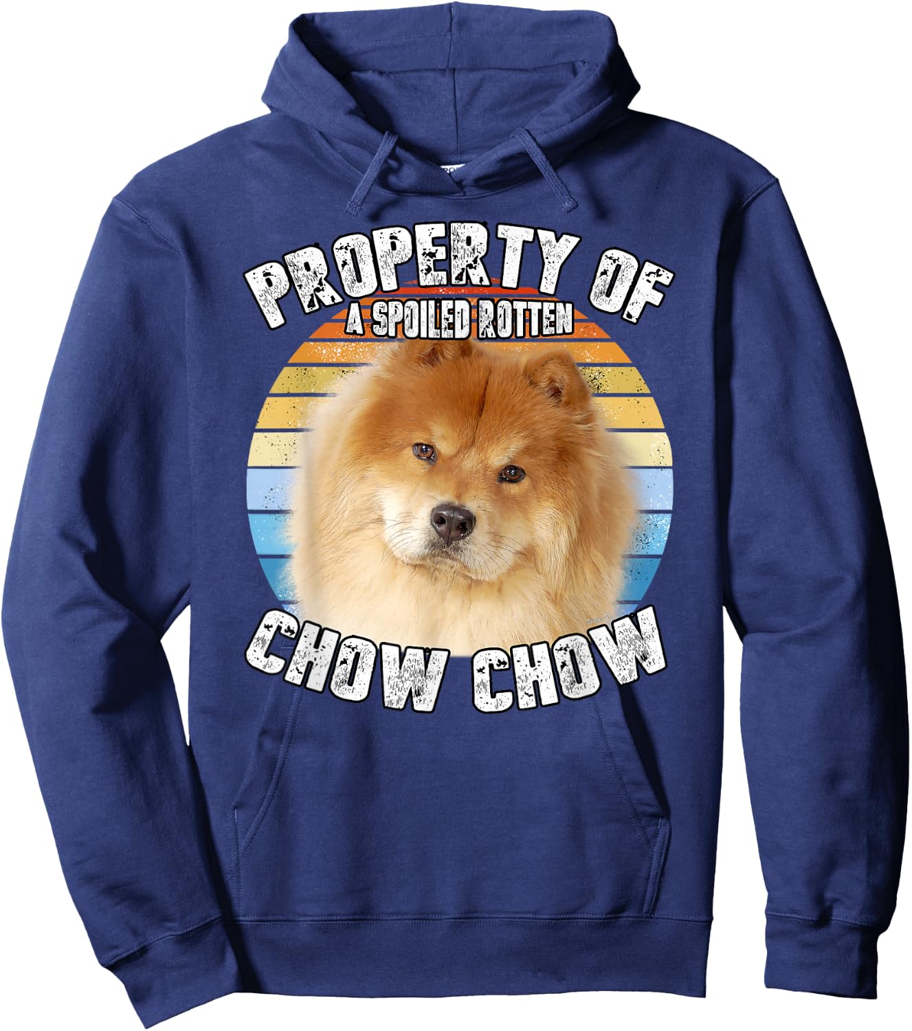 Chow Chow Red Retro Property Of Hoodie - Hoodie | Navy