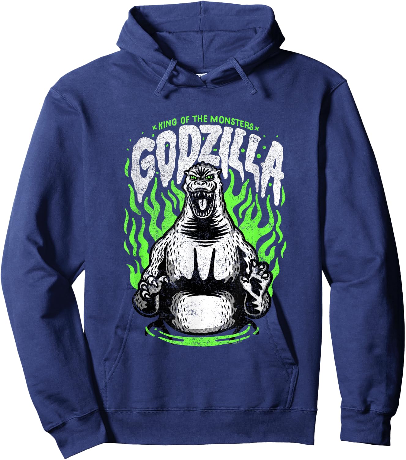 Godzilla Green Flames Edit Hoodie - Hoodie | Navy