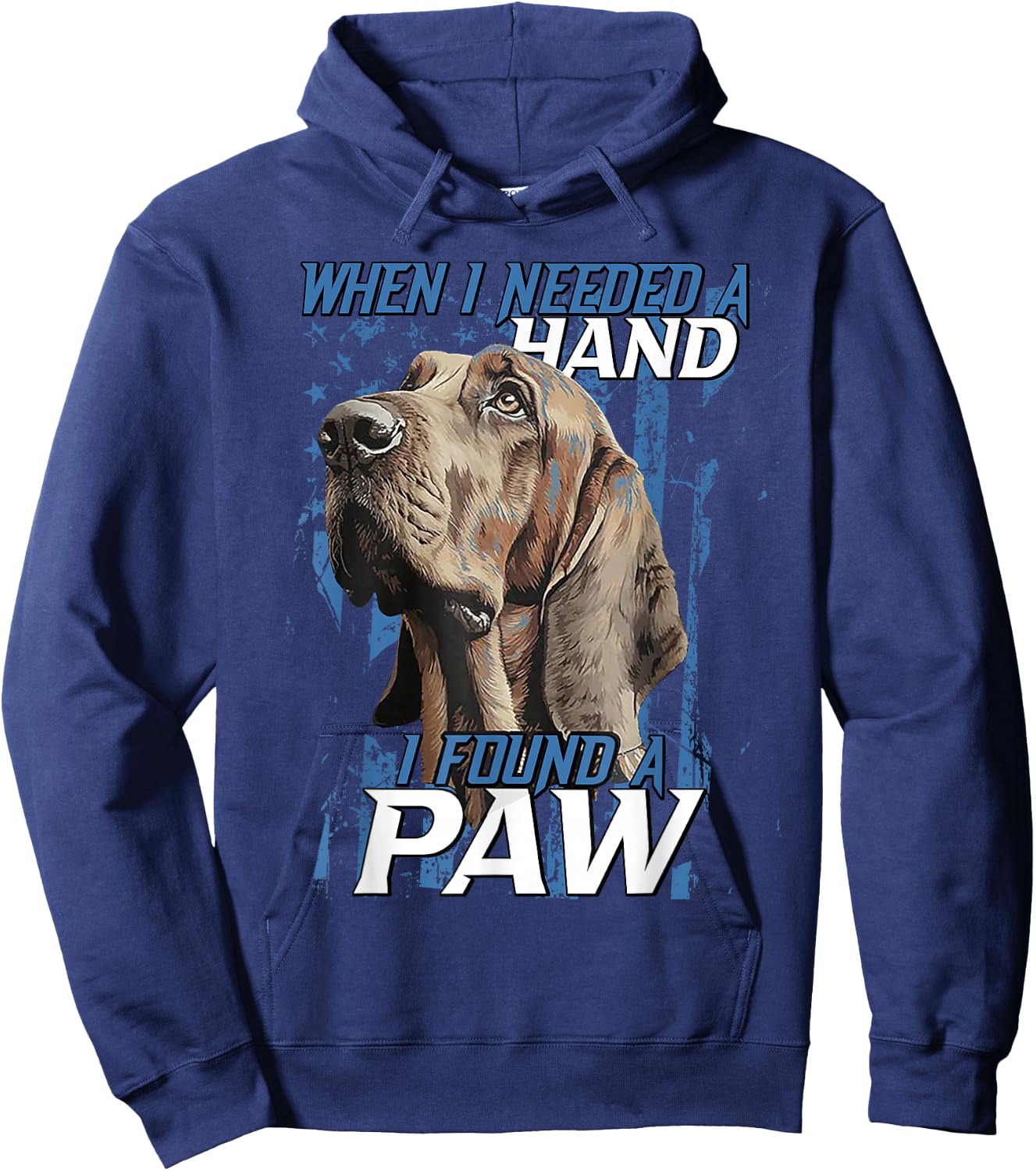 When I Need A Hand I Found Paw Blood Hound Black Hoodie - Hoodie | Navy